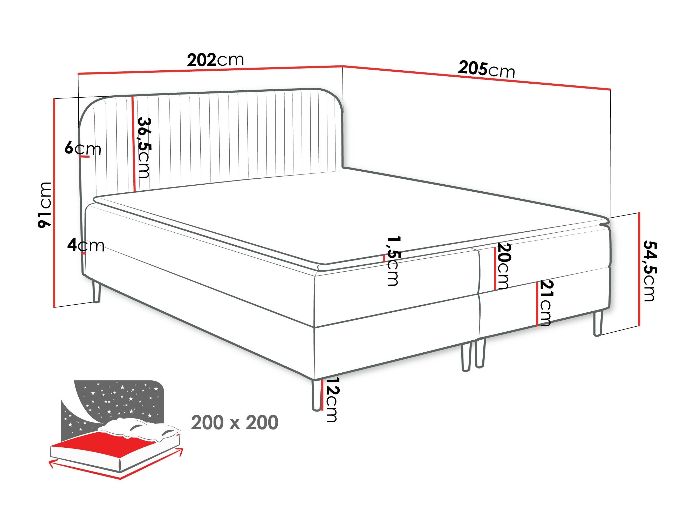 Boxspring postelja Baltimore 200 (Coral 10)
