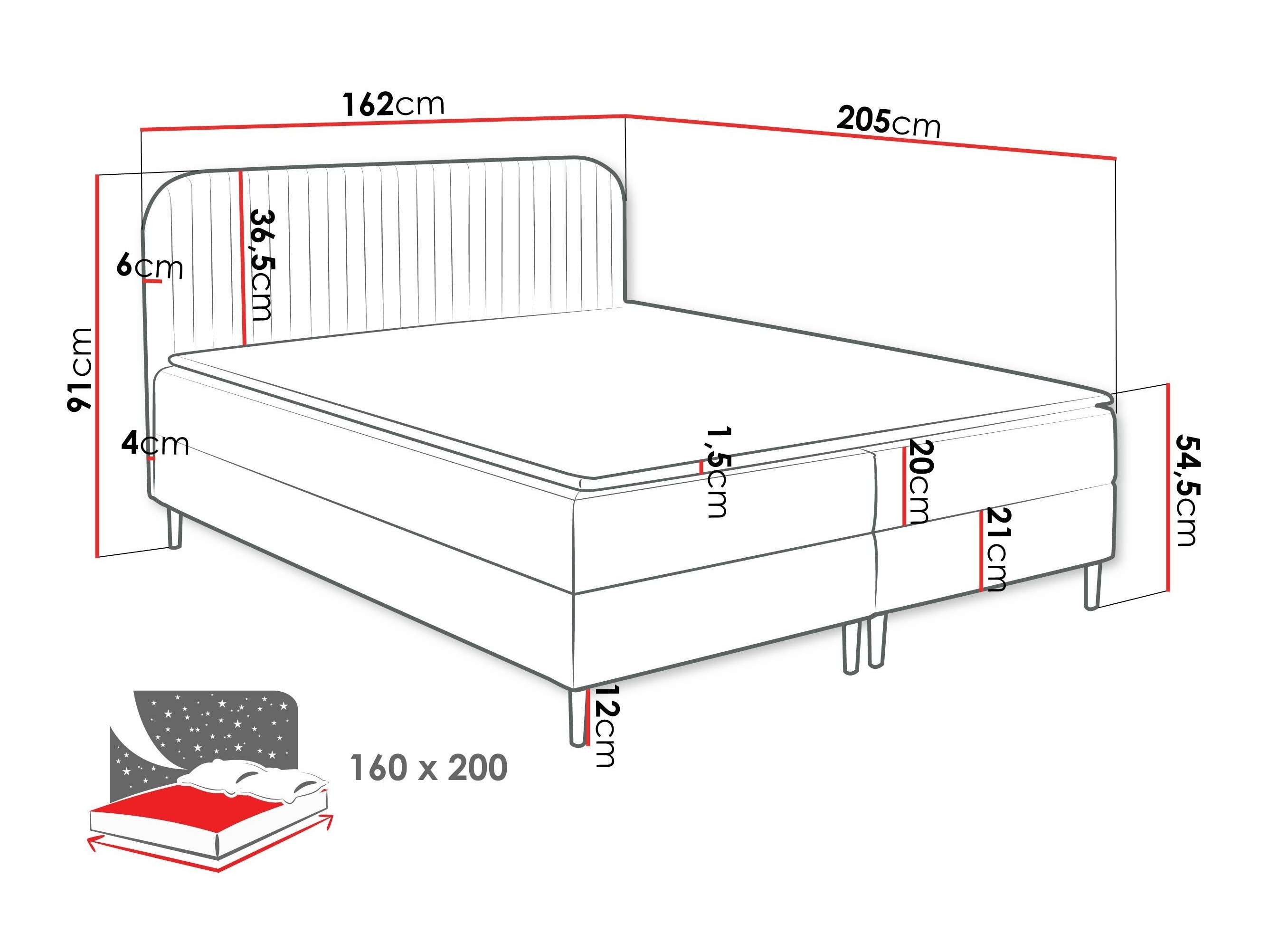 Boxspring postelja Rivus (Coral 50)