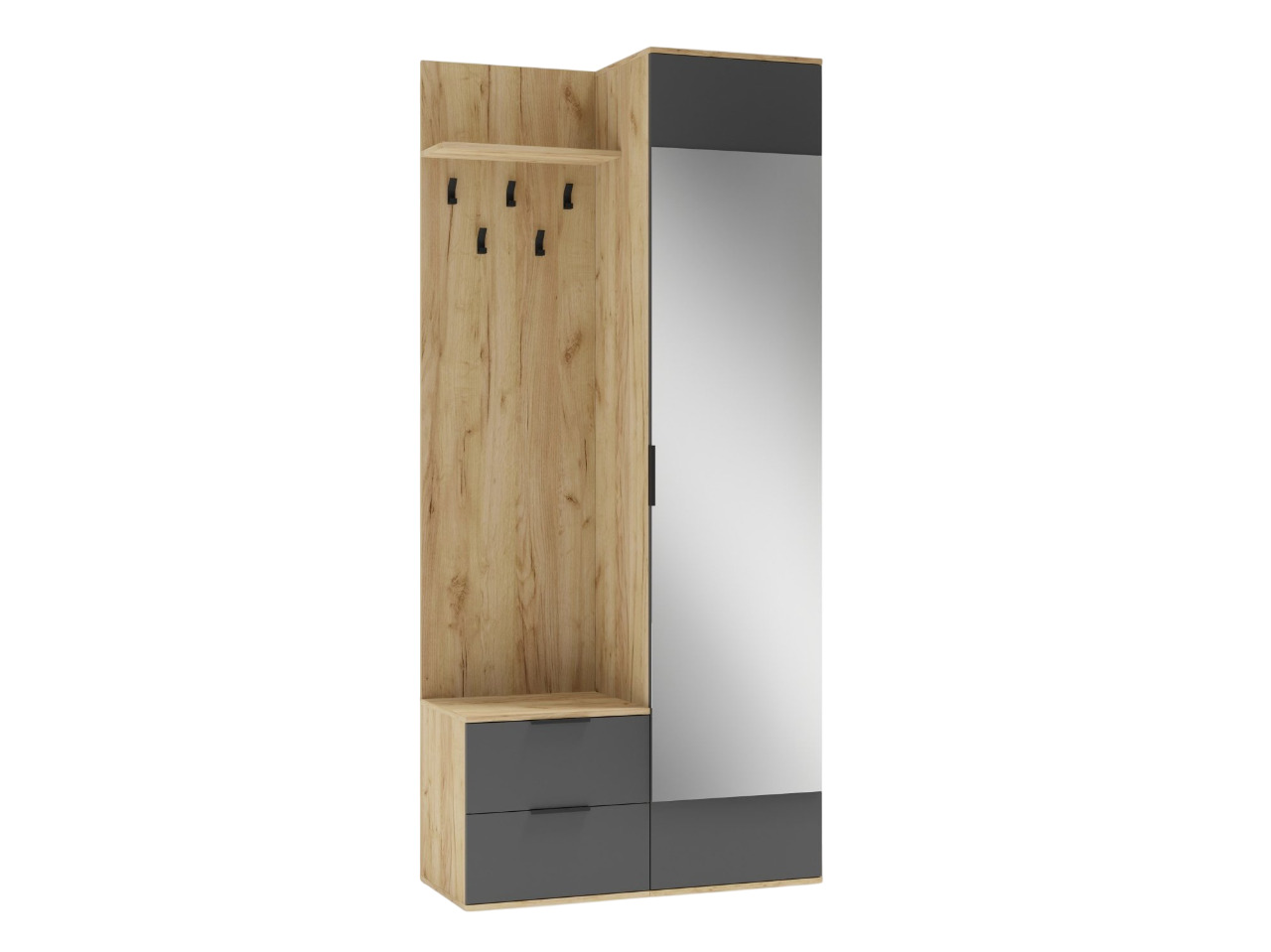 Komplet za predsobo Houston 2004 (Antracit + Zlati hrast)