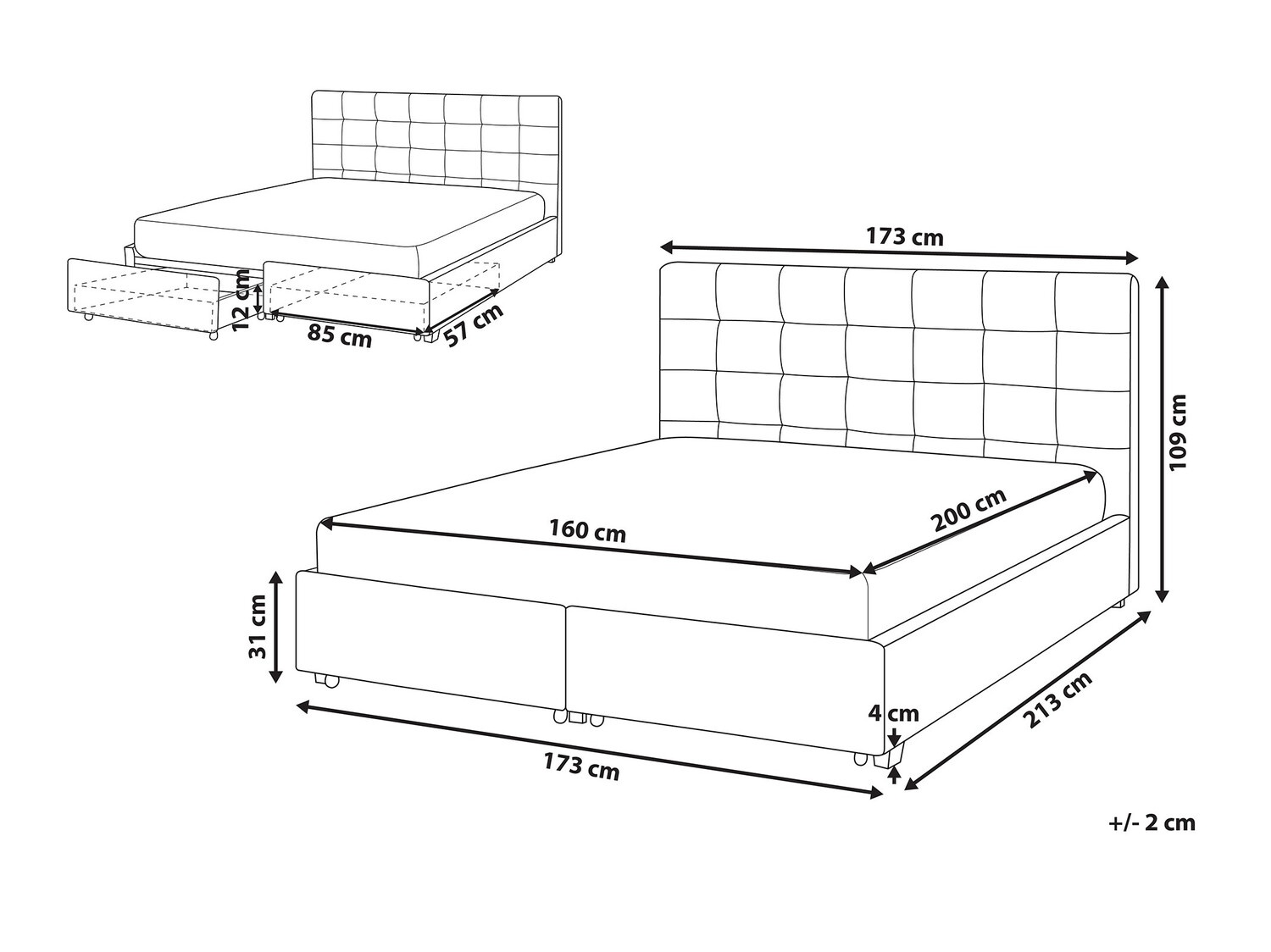 Postelja Berwyn 590 (Svetlo siva)