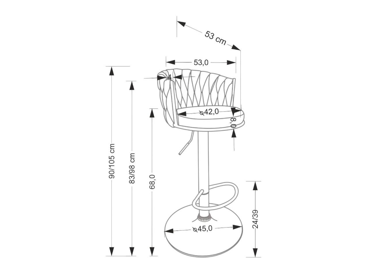 Barski stol Houston 2016 (Bež + Črna)