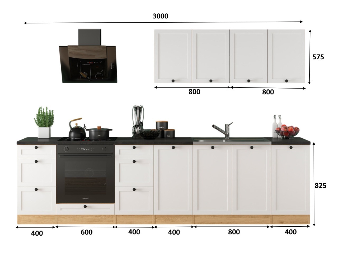 Modularni kuhinjski komplet Classic White Oak 123