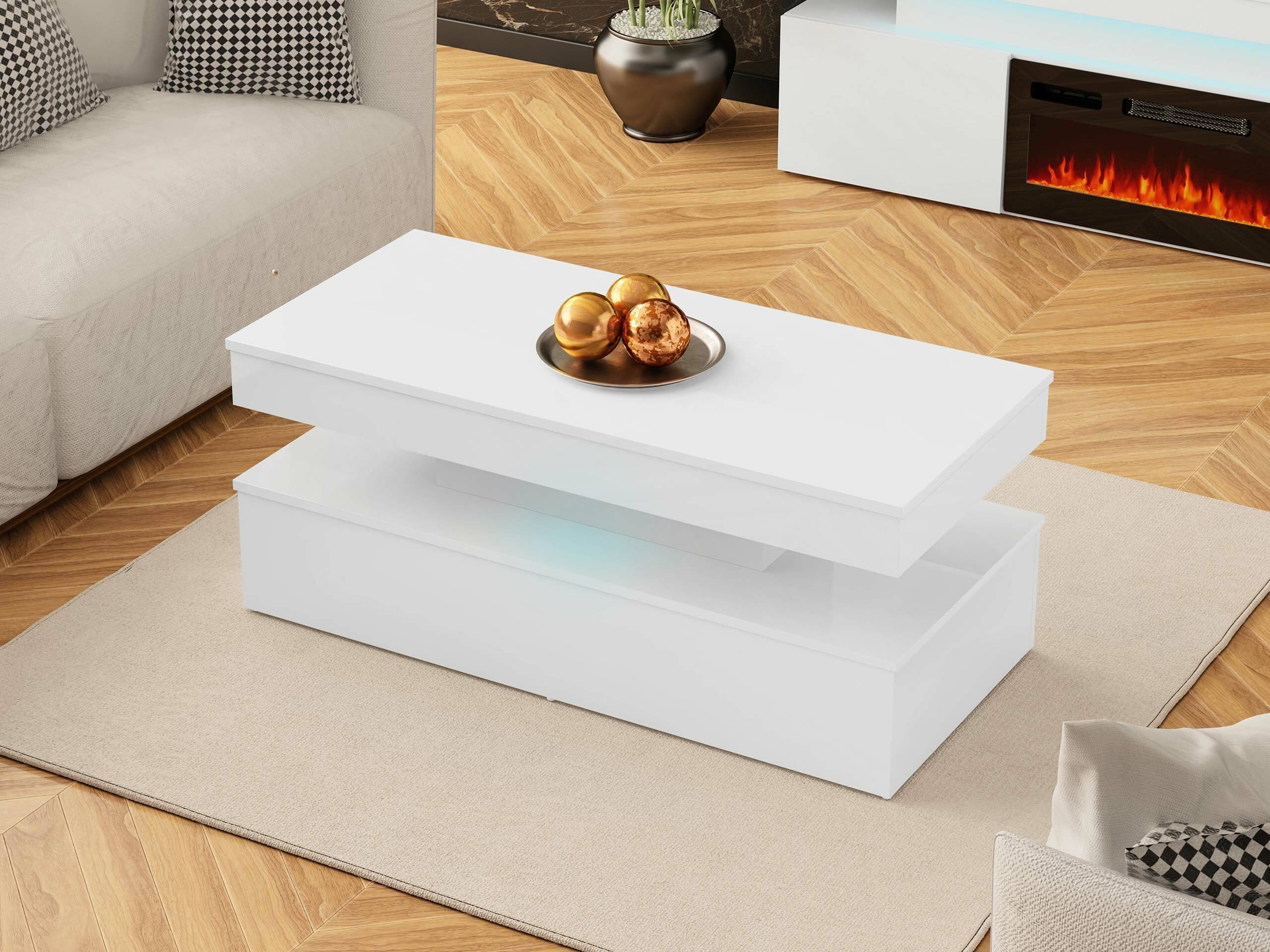 Klubska mizica Monfero 100 (Bela + Sijaj bela)