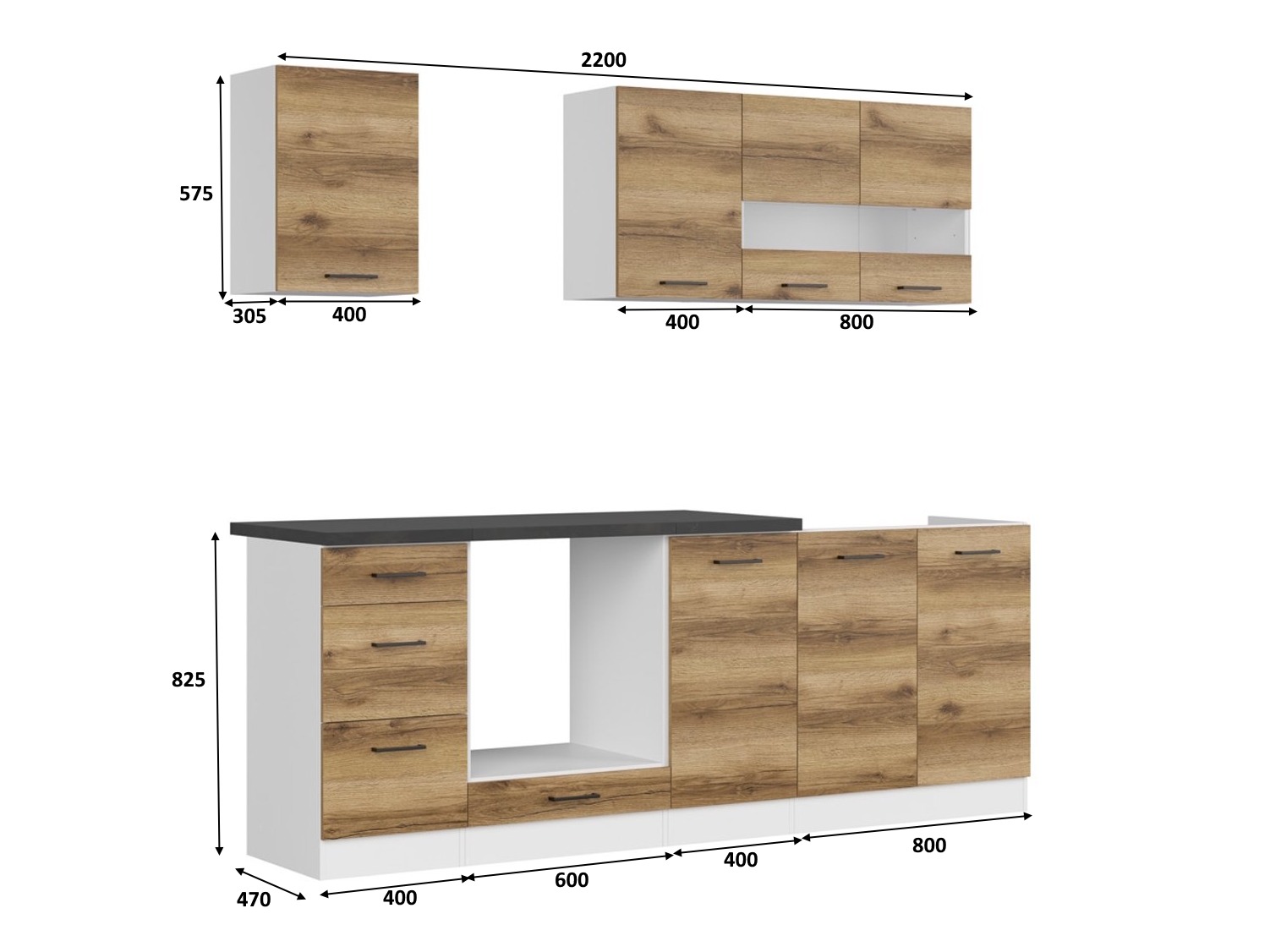 Modularni kuhinjski komplet Dela 114
