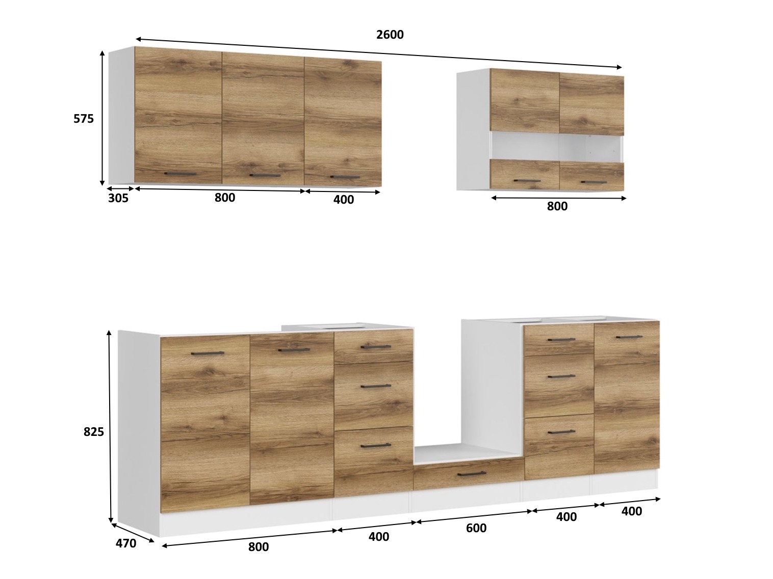 Modularni kuhinjski komplet Dela 117