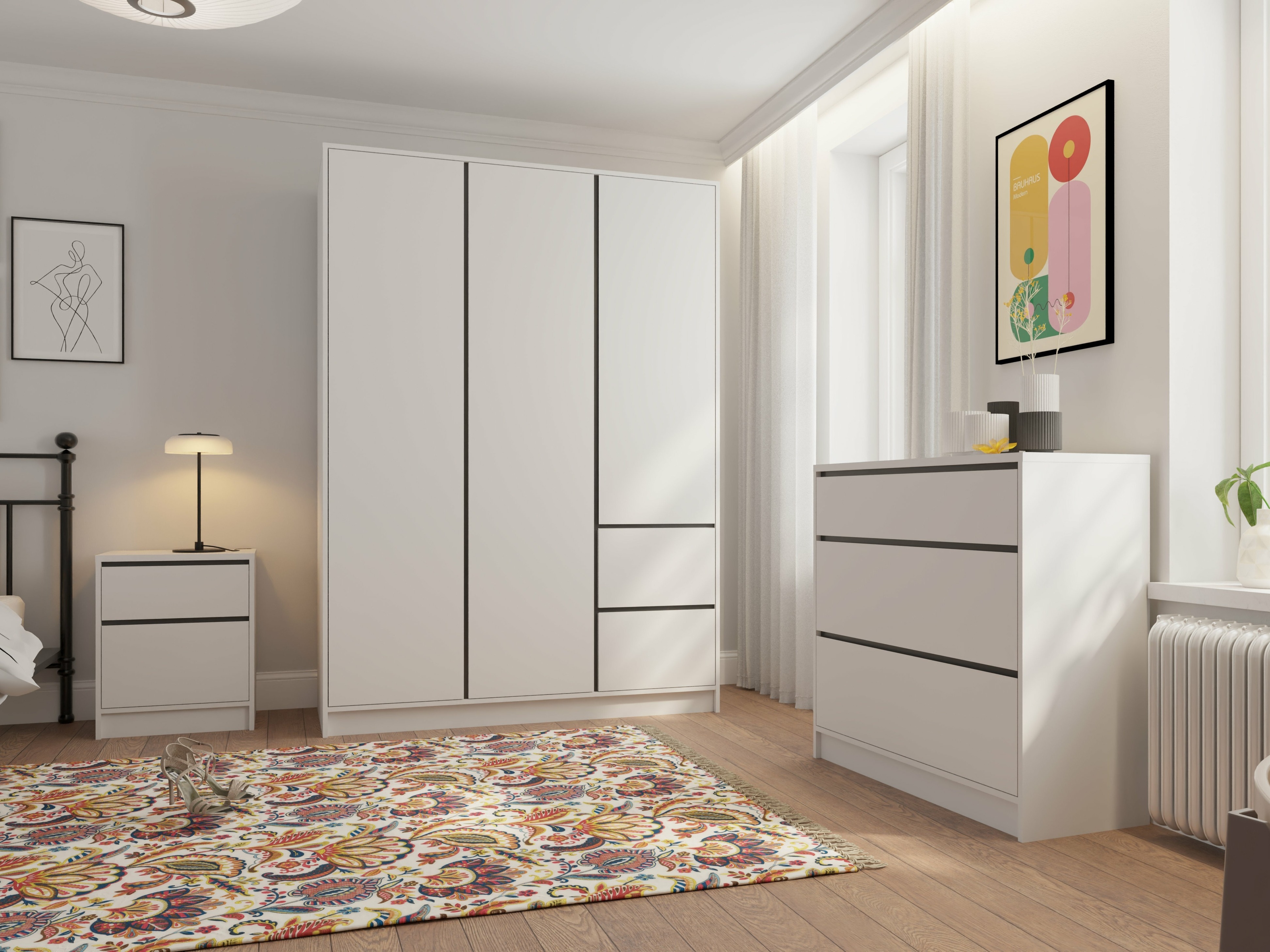 Nočna omarica Mervese 100 (Bela)