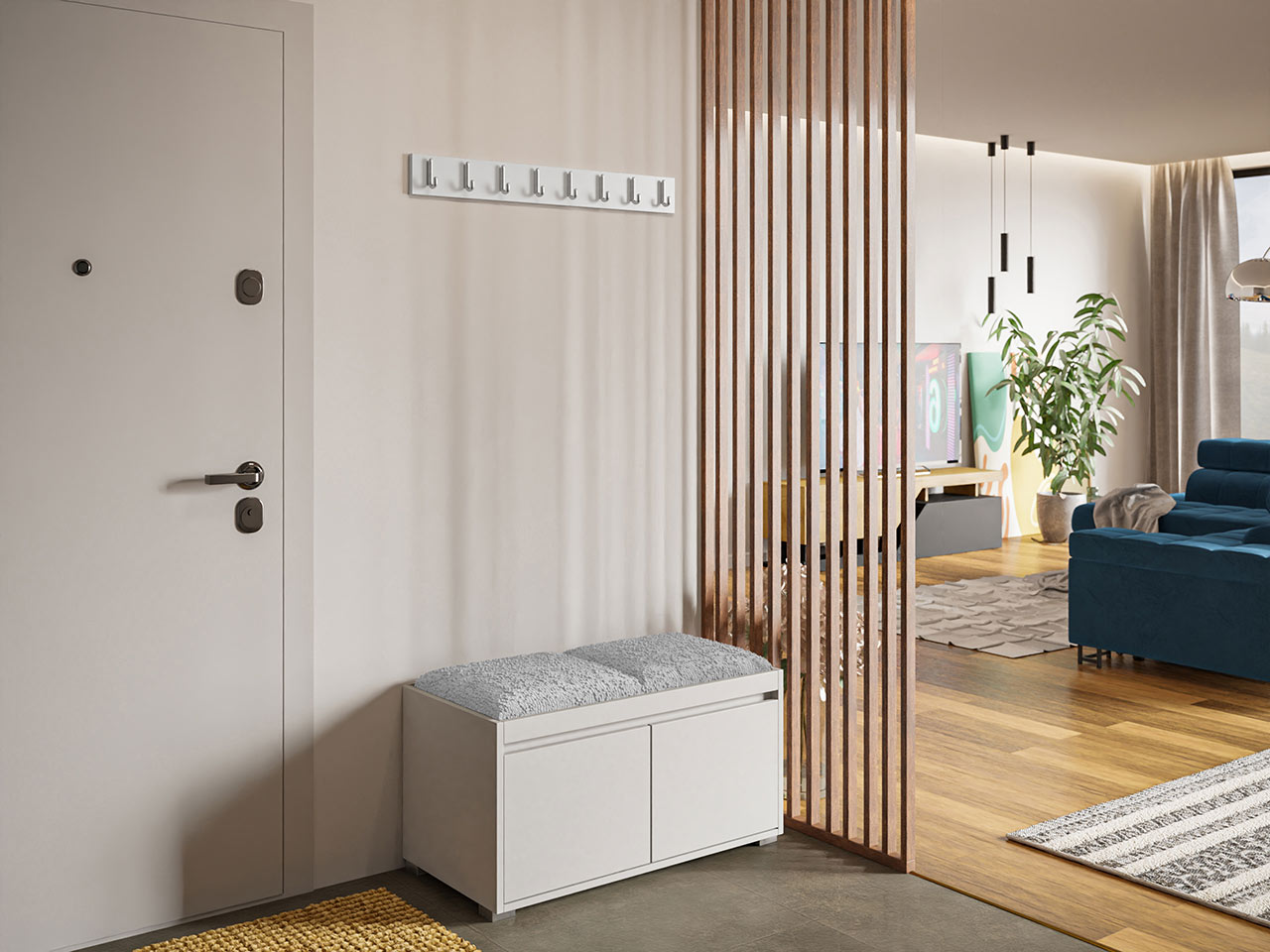 Komplet za predsobo Comfivo Pinus I (Bela + Abriamo 06)