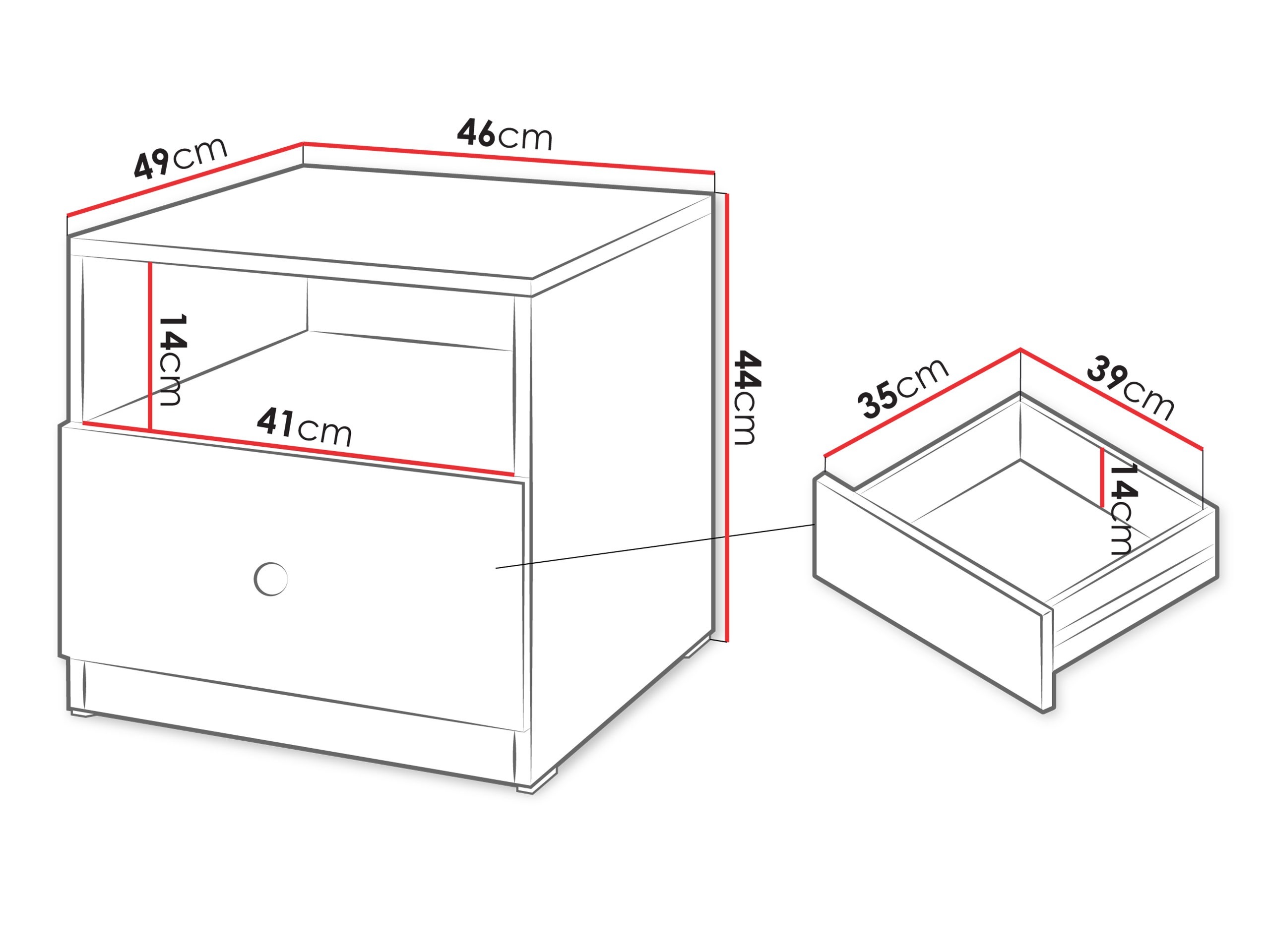 Nočna omarica Comfivo Meleti 103