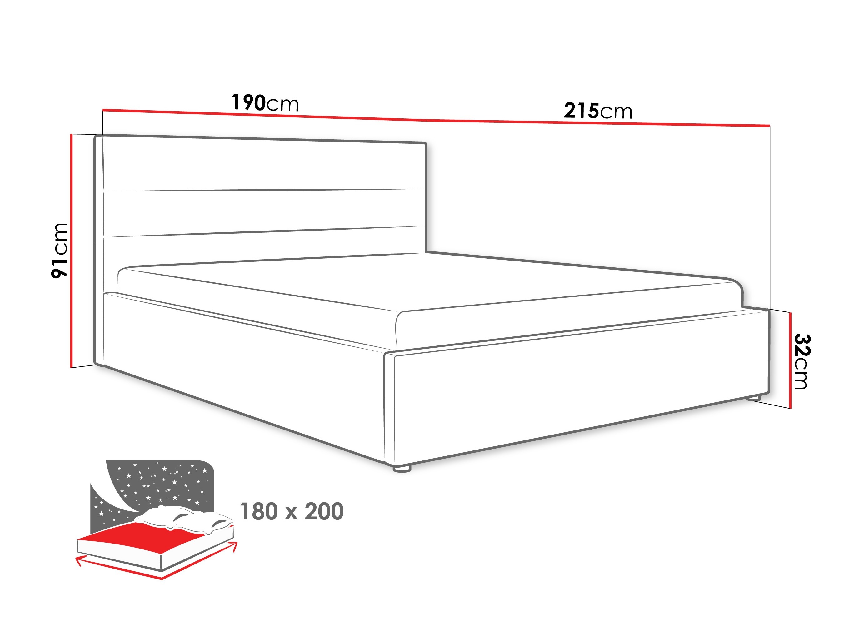 Postelja Comfivo 454 (Siva)