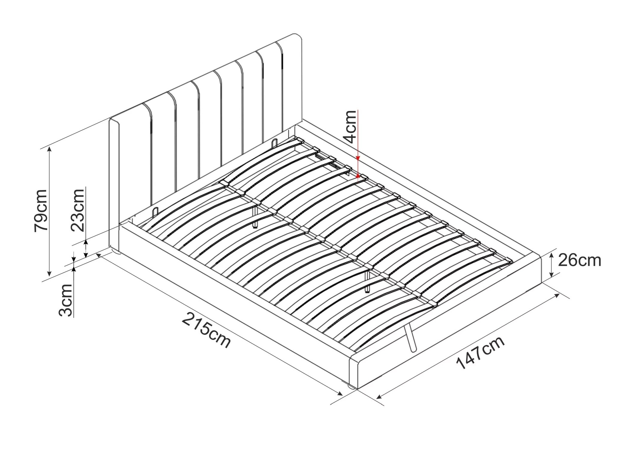 Postelja Detroit 412 (Siva)