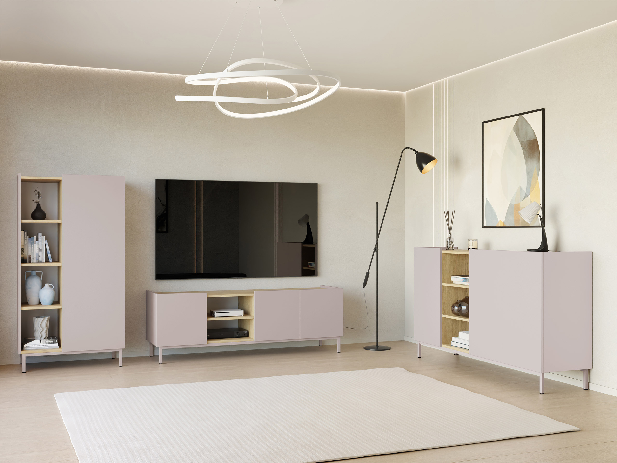 Komplet za dnevno sobo Veldome 103 (Kašmir + Hrast)