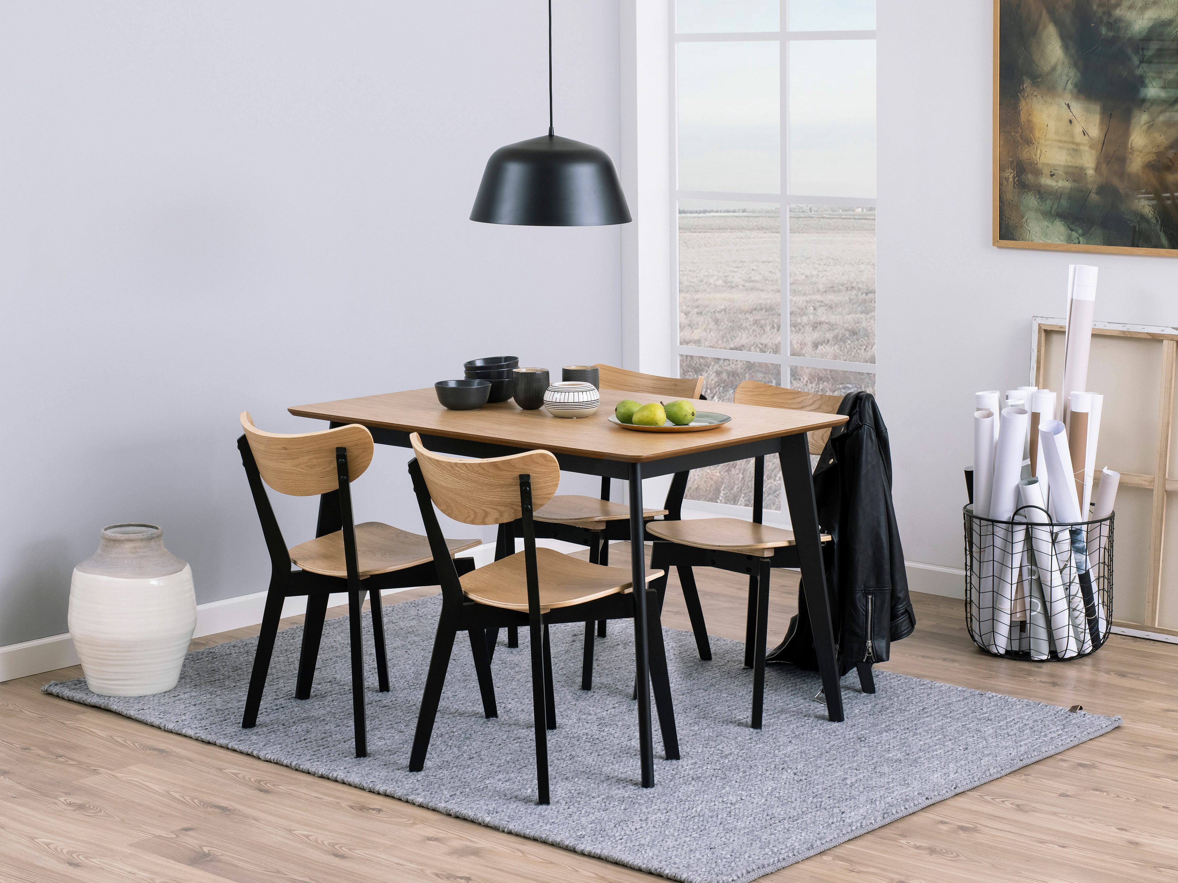 Stol Norsica 319 (Hrast + Črna)