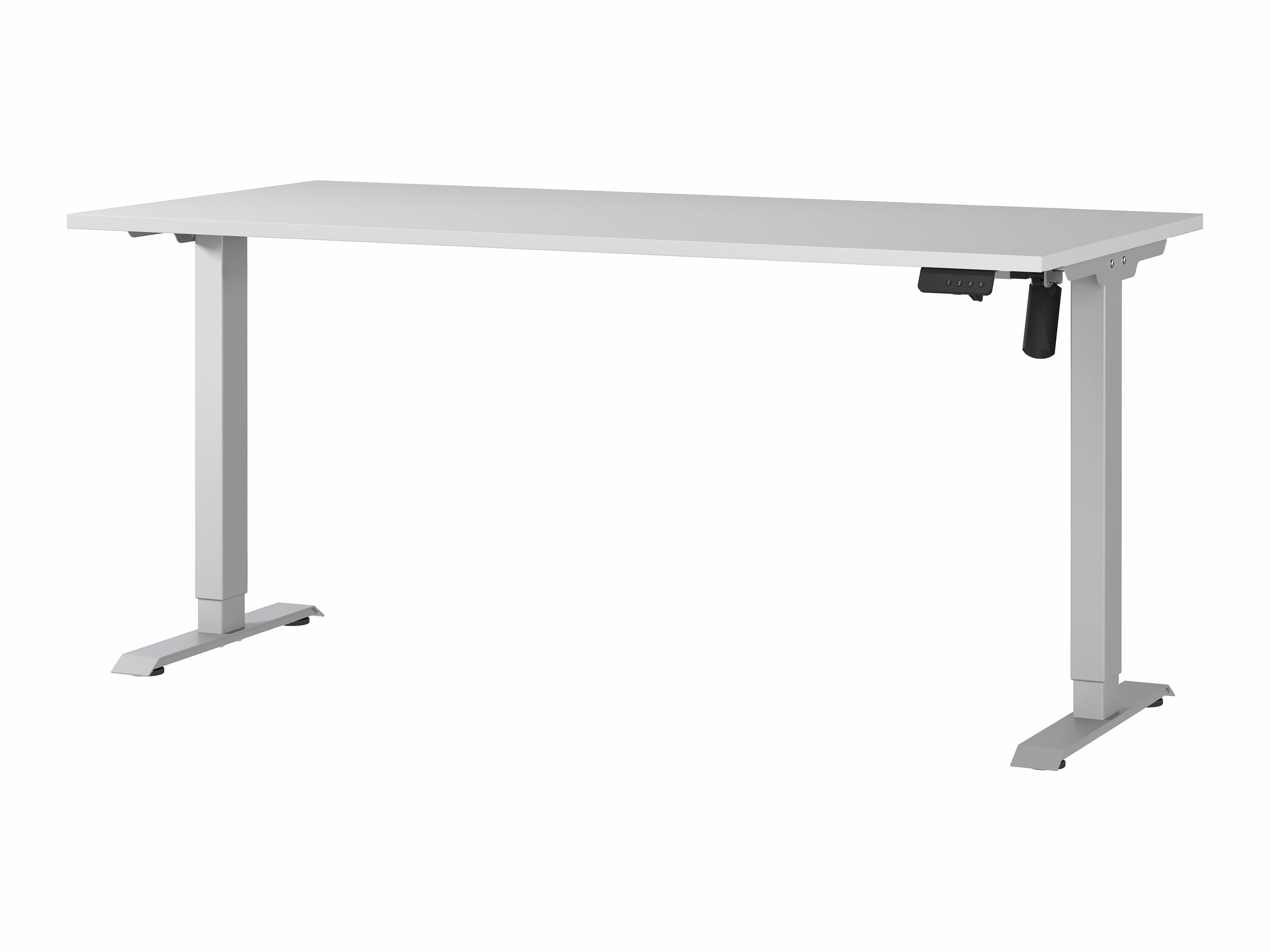 Dvižna pisalna miza Lartesi 117 (Svetlo siva + Srebrna)