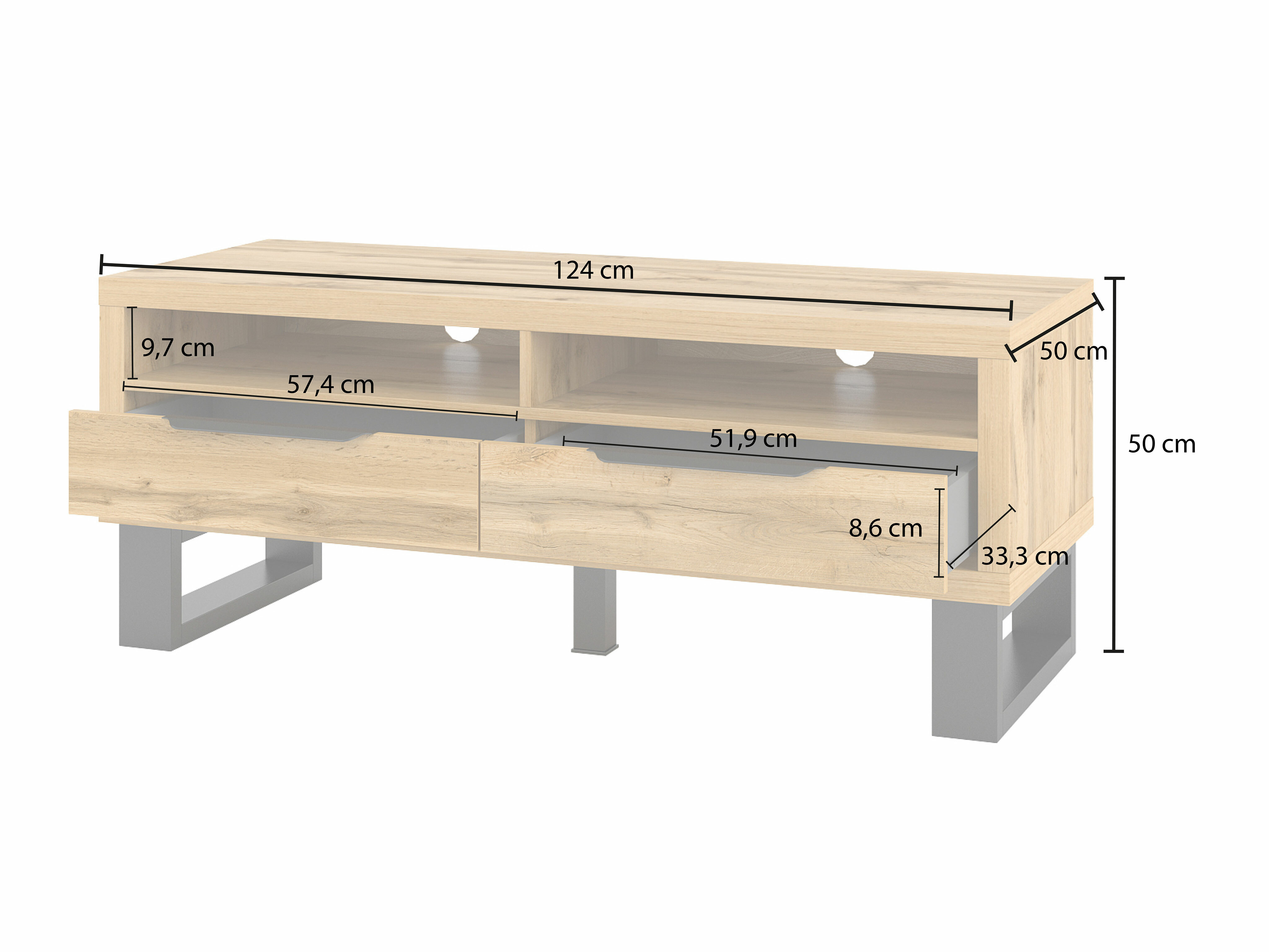 TV-omarica Avicavu 100 (Wotan hrast + Črna)