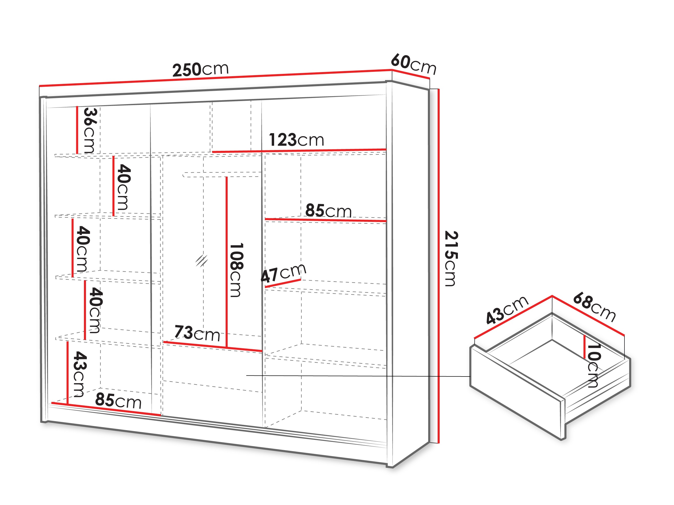 Garderobna omara Gemes I (Wotan hrast + Bela)