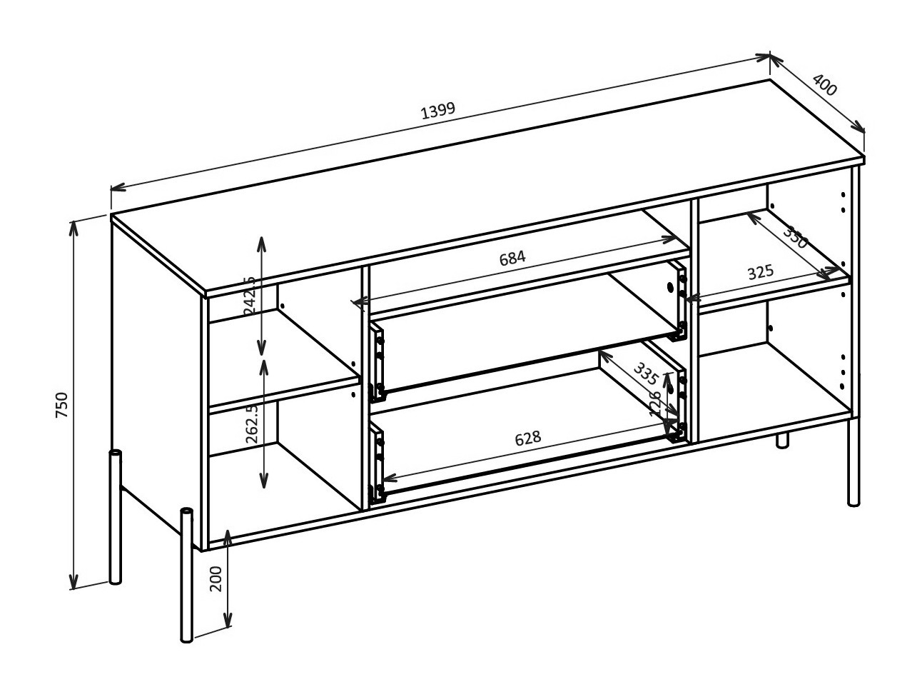 Komoda Levtenu 115 (Hrast + Kašmir)