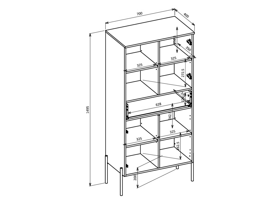 Regal Levtenu 111 (Hrast + Kašmir)