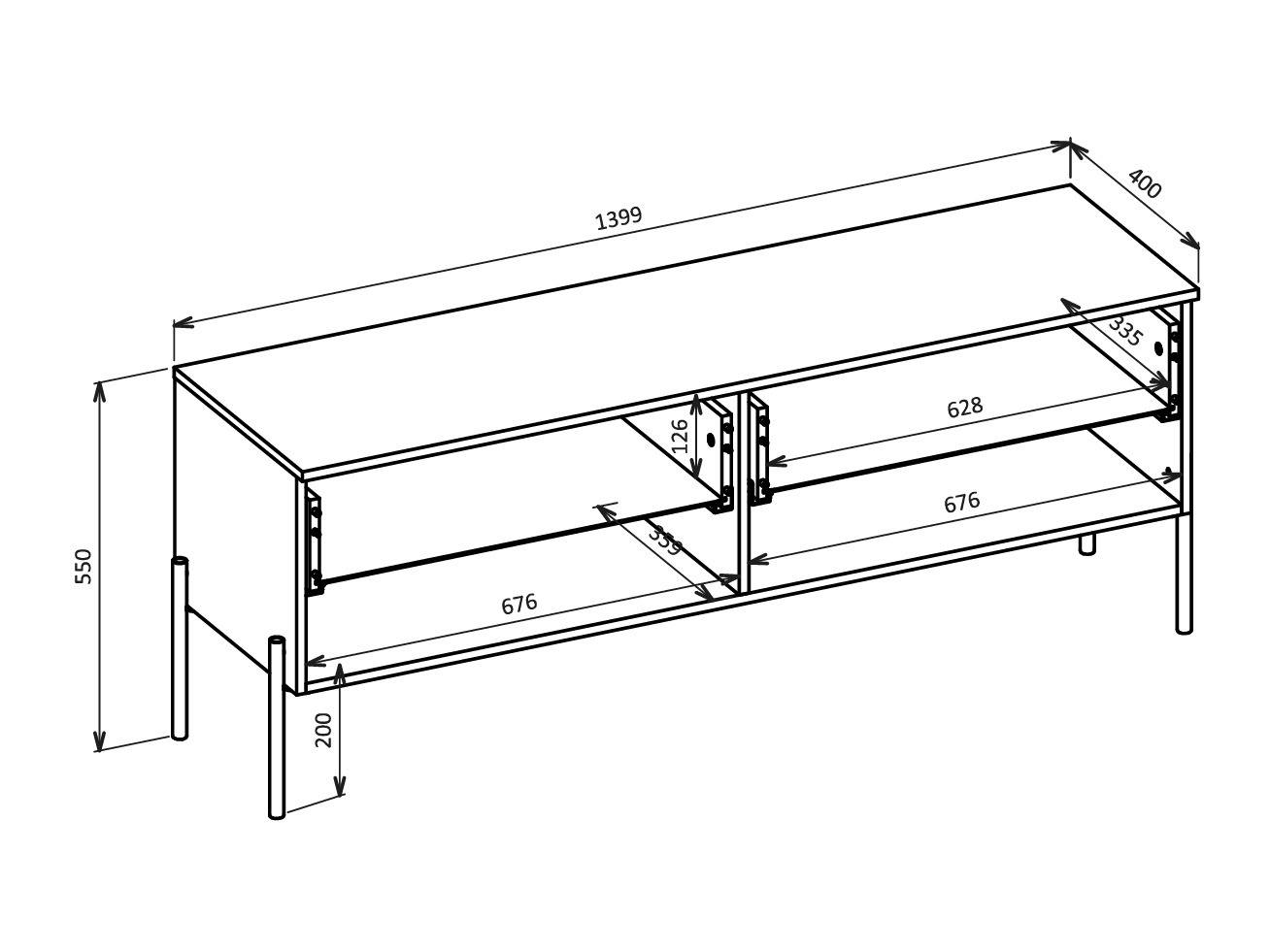 TV-omarica Levtenu 108 (Hrast)