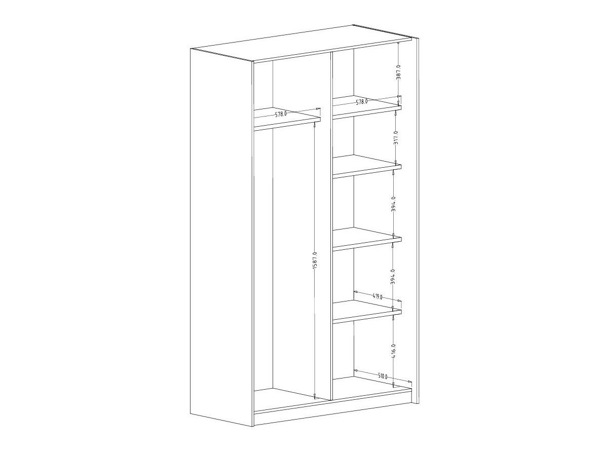 Garderobna omara Austin 369 (Hrast)