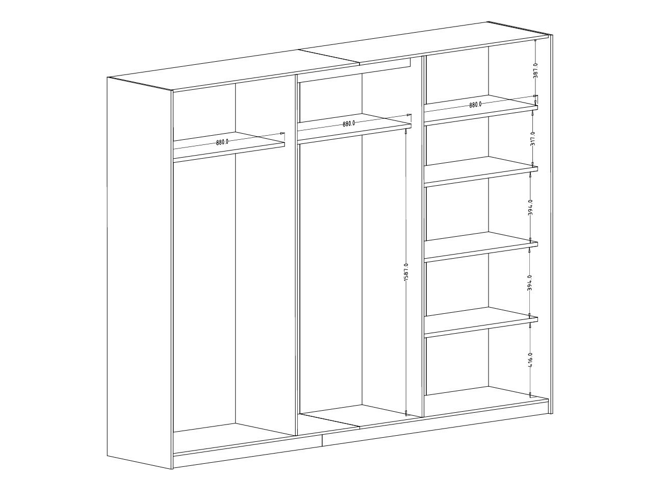 Garderobna omara Austin 370 (Hrast)