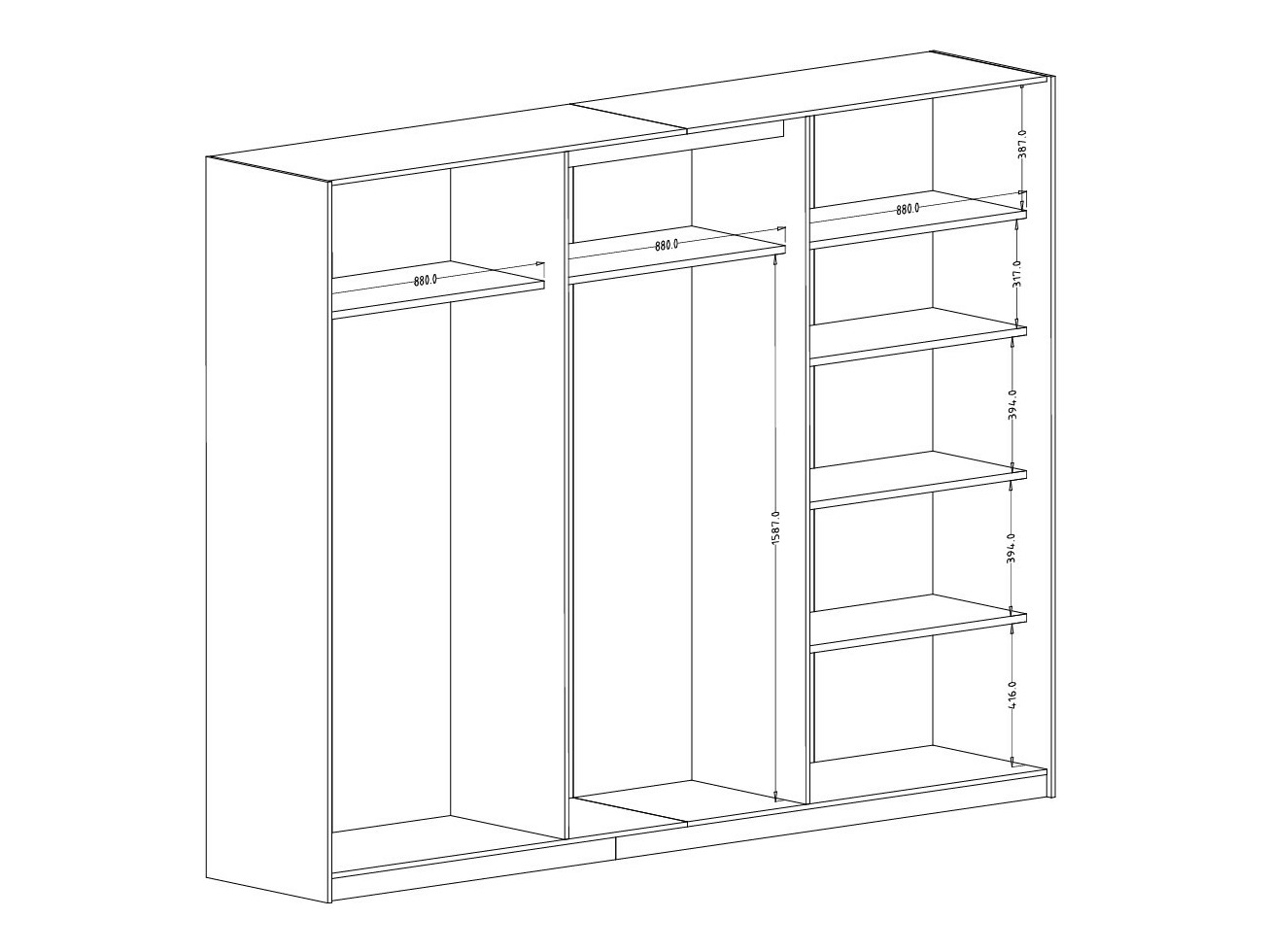 Garderobna omara Austin 370 (Kašmir + Congo)