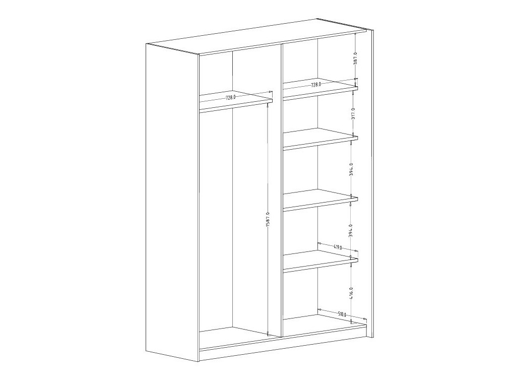 Garderobna omara Austin 371 (Bež)