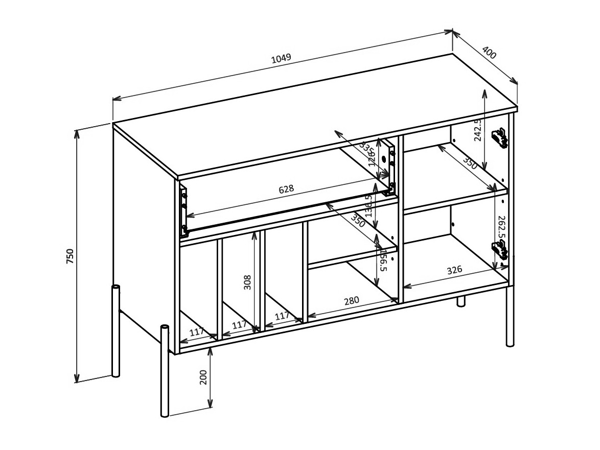 Komplet za dnevno sobo Levtenu 118 (Hrast)