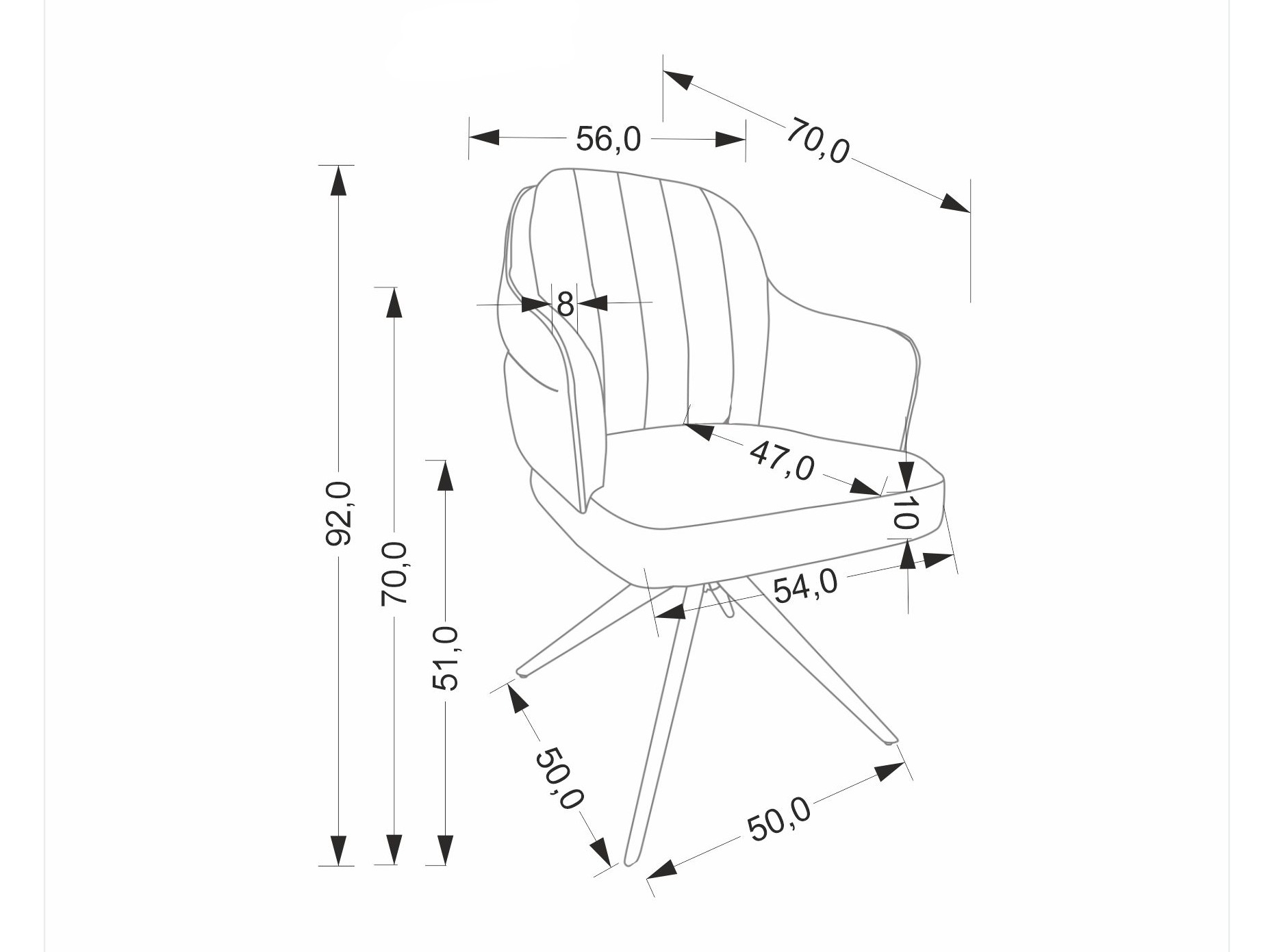 Stol Houston 2019 (Rjava)