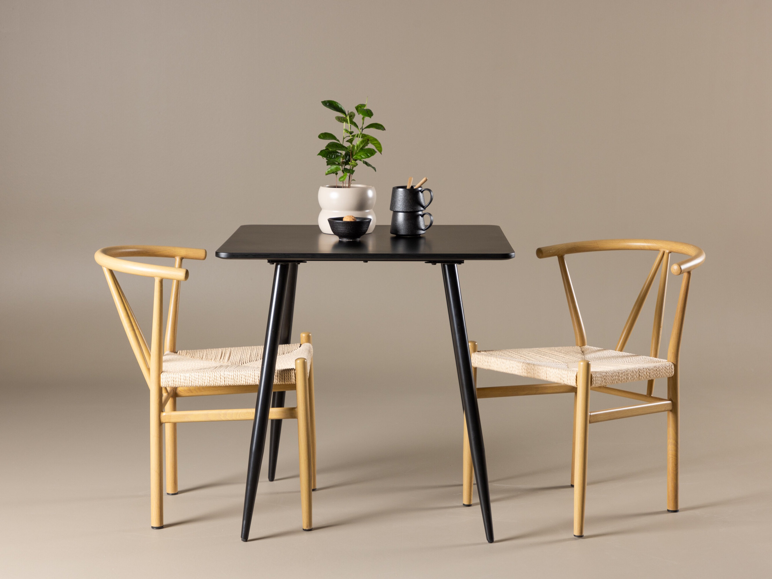 Jedilniški komplet Dallas 4920 (Bež + Svetlo rjava)