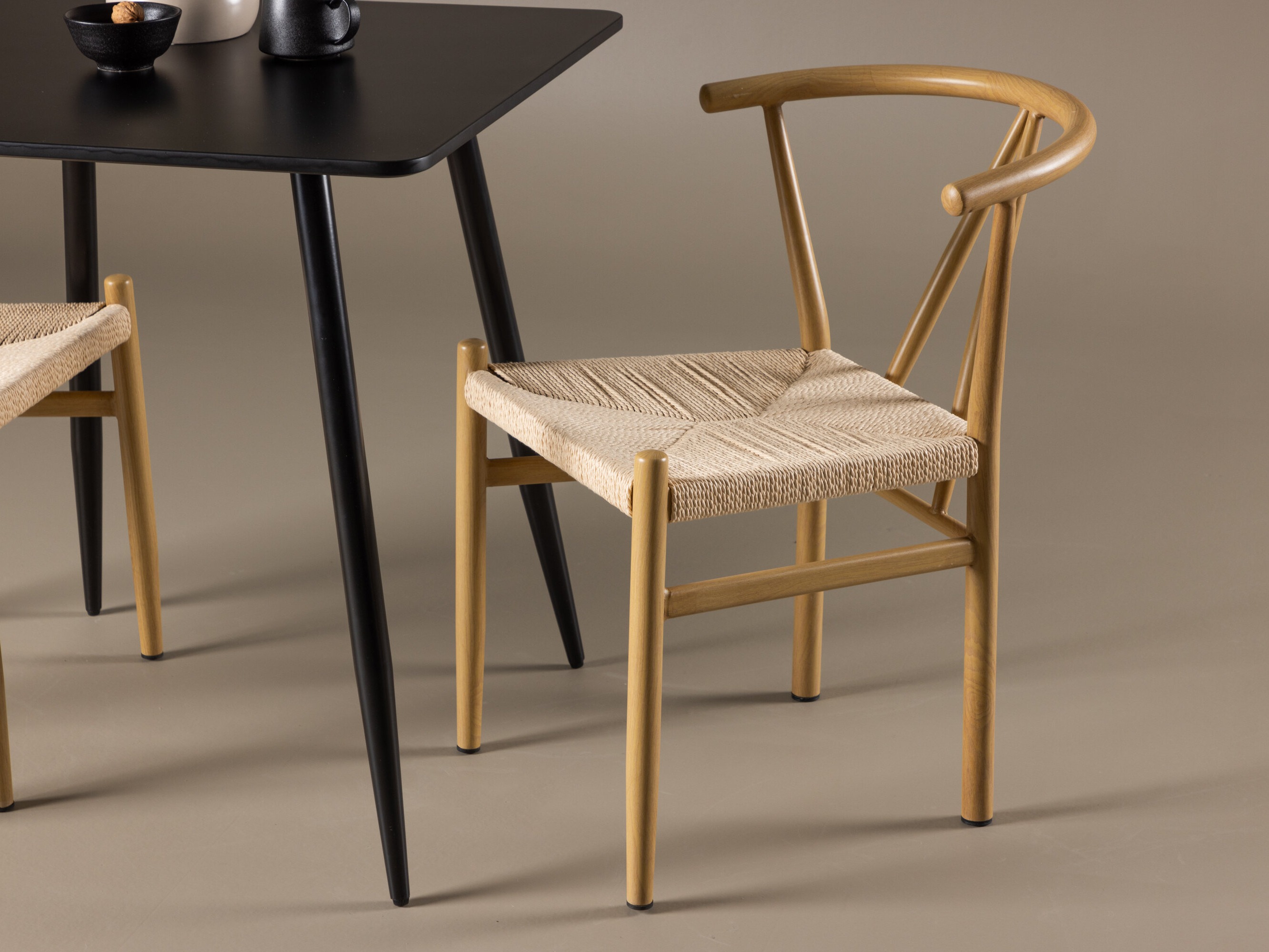 Jedilniški komplet Dallas 4920 (Bež + Svetlo rjava)