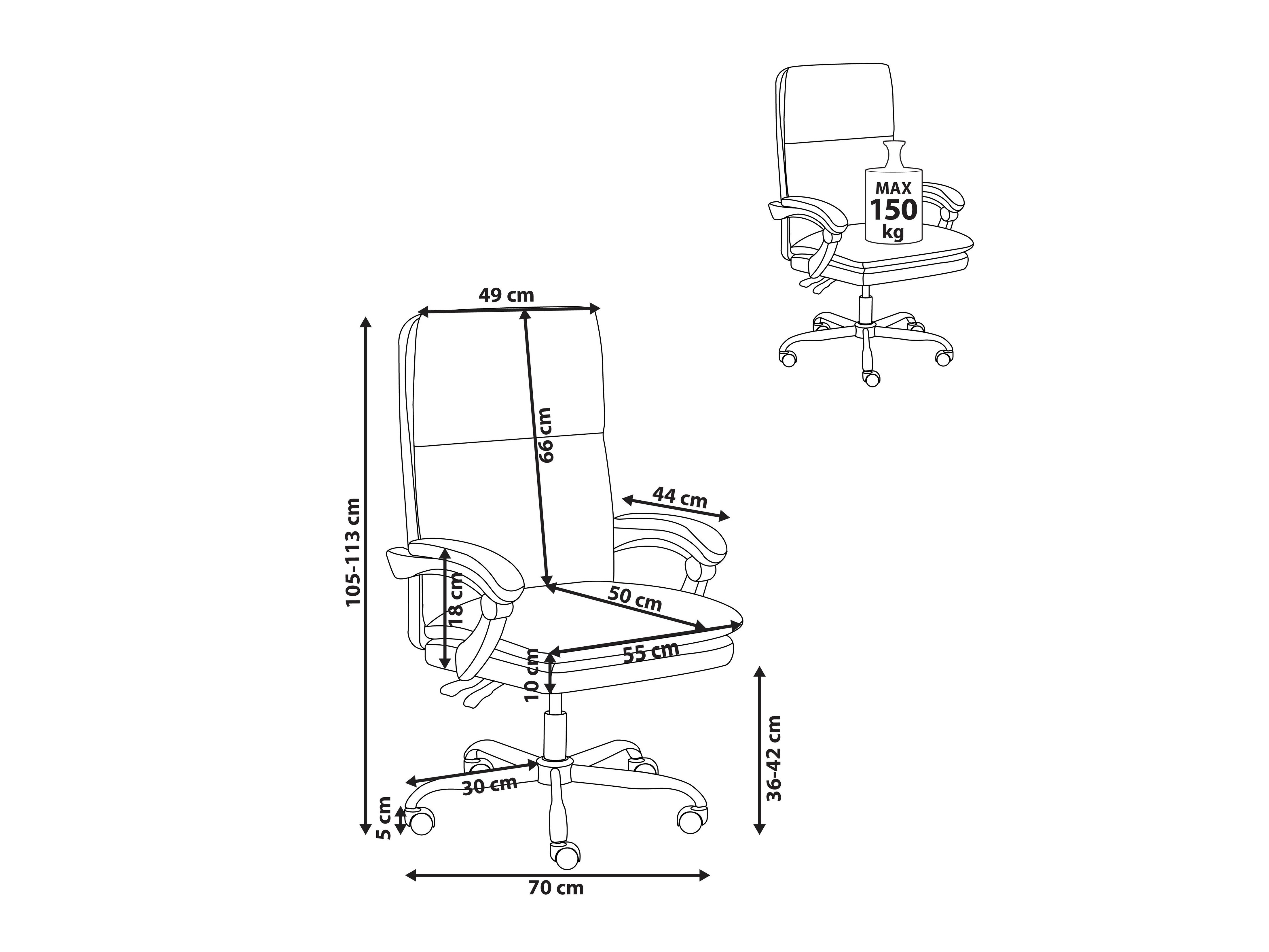 Pisarniški stol Berwyn 2762 (Črna)