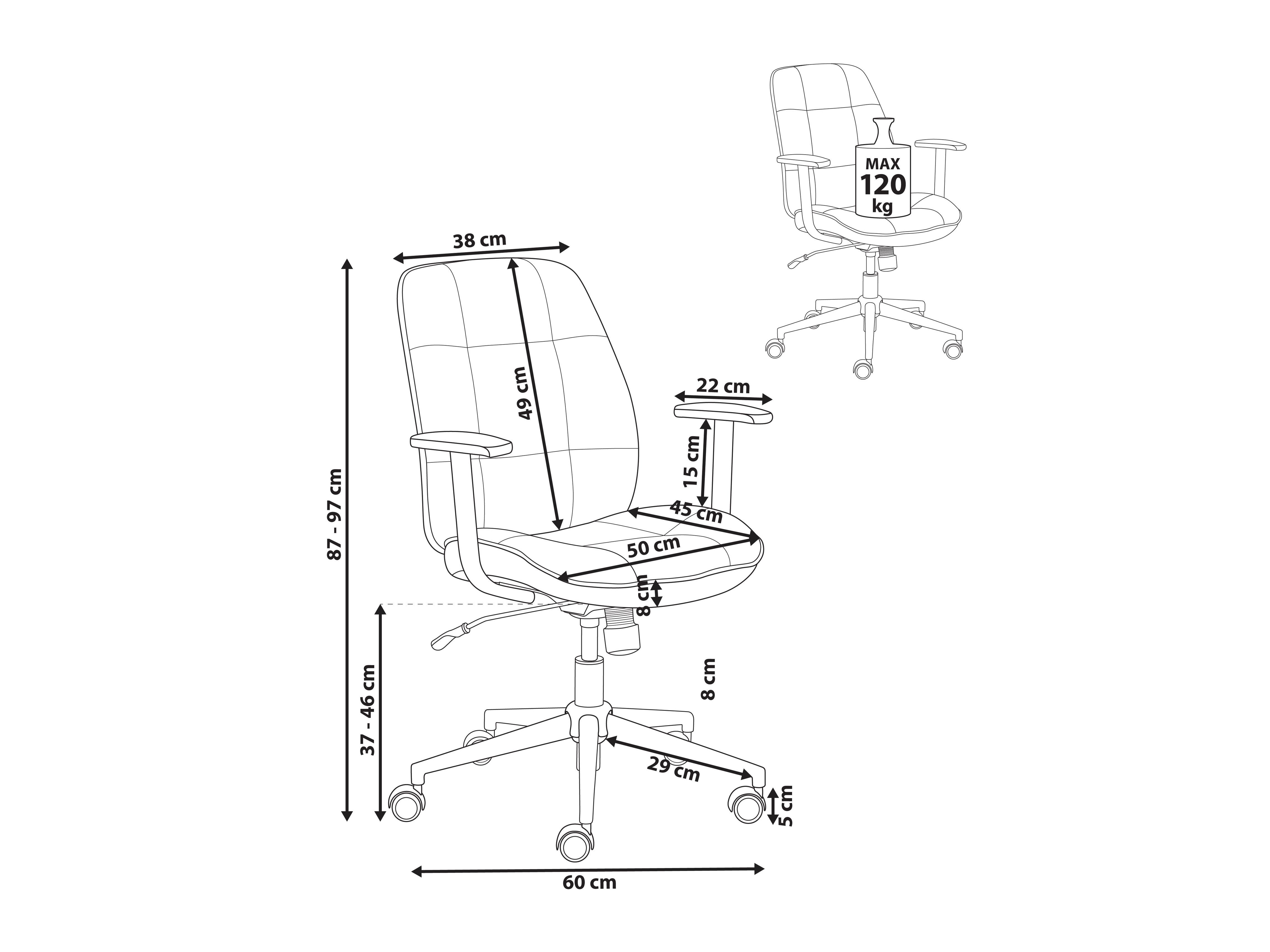 Pisarniški stol Berwyn 2764 (Siva)
