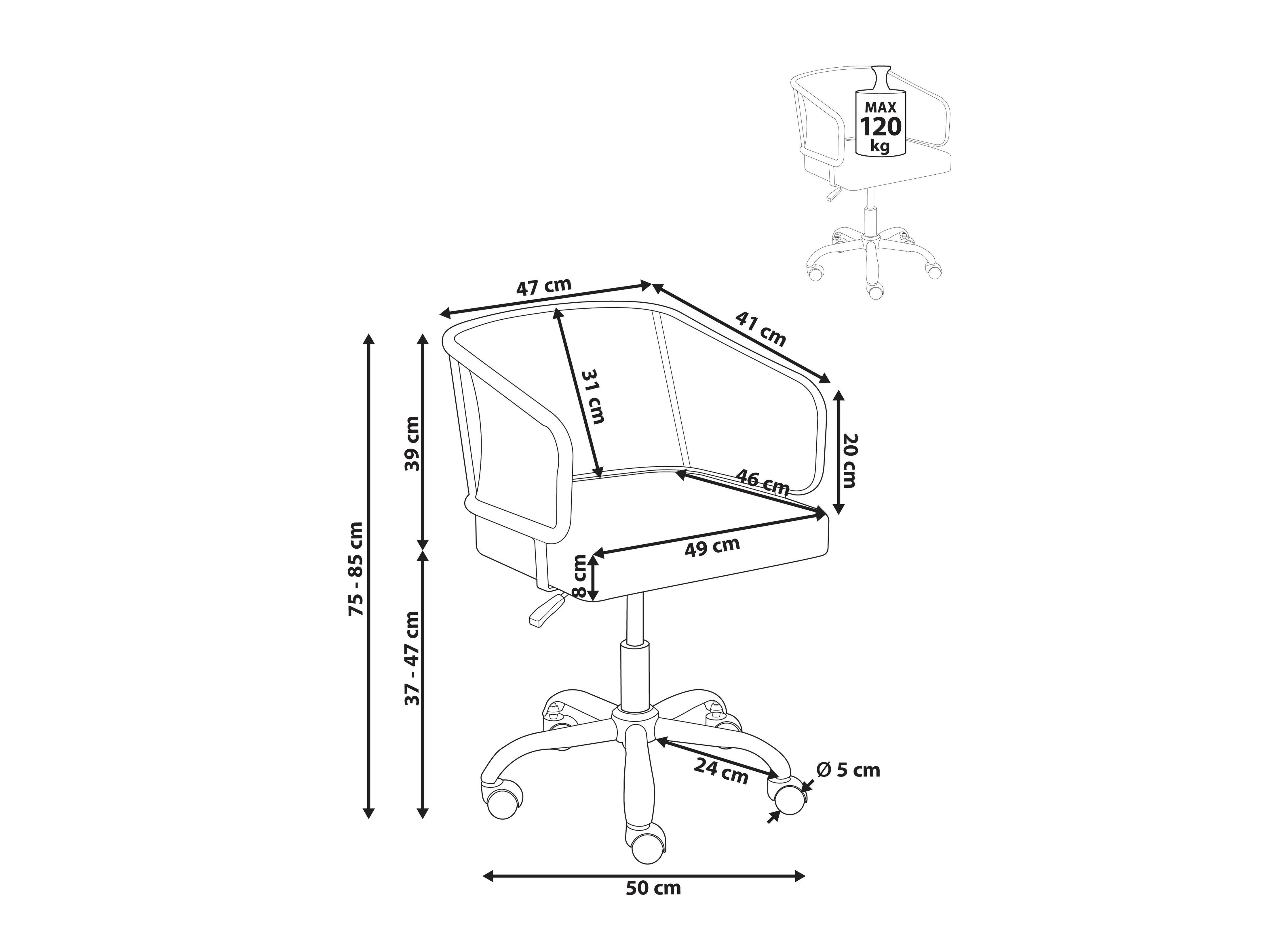Pisarniški stol Berwyn 2767 (Rjava)