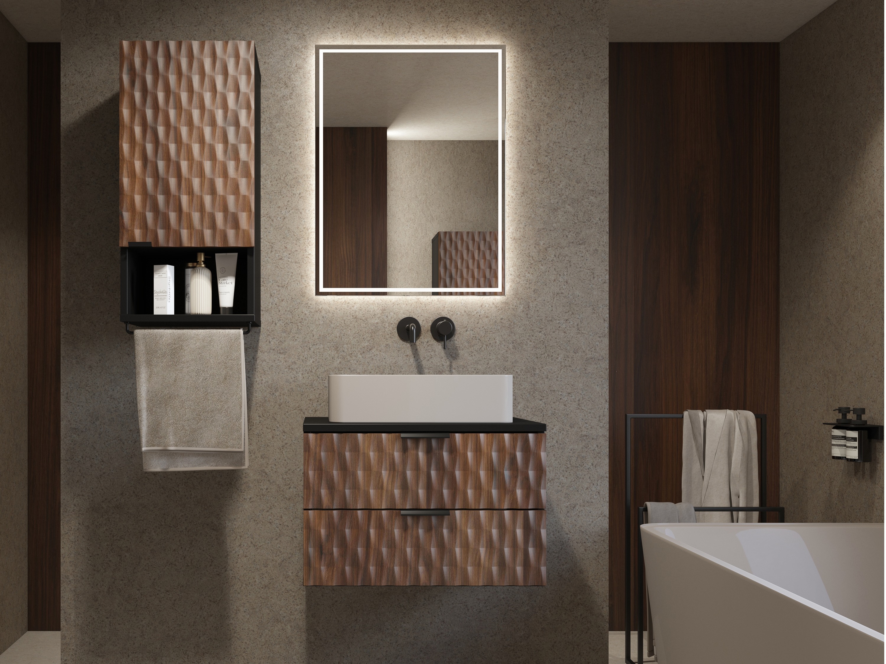 Viseča kopalniška omarica za umivalnik Elitese 102