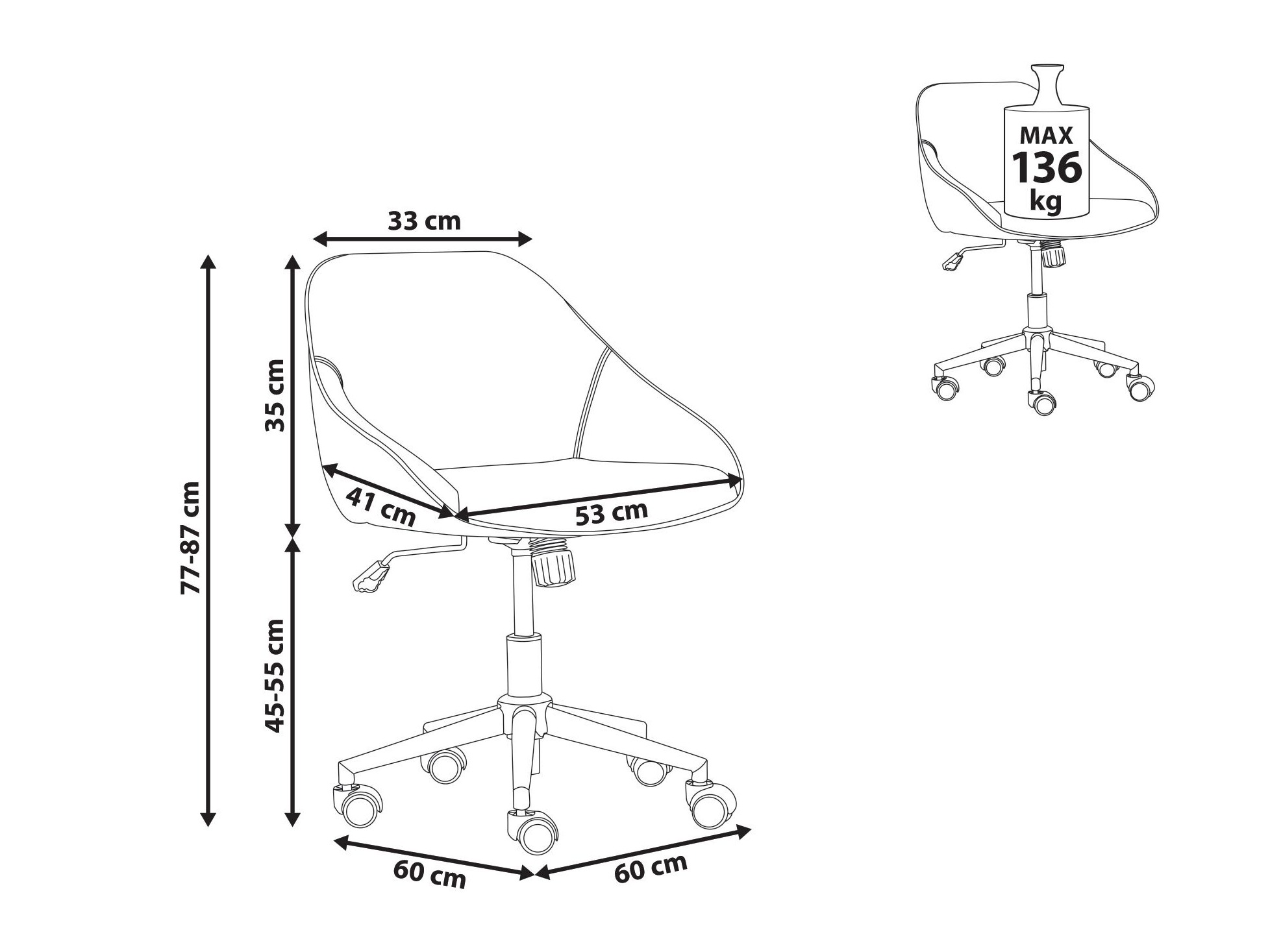 Pisarniški stol Berwyn 2770 (Črna + Rjava)