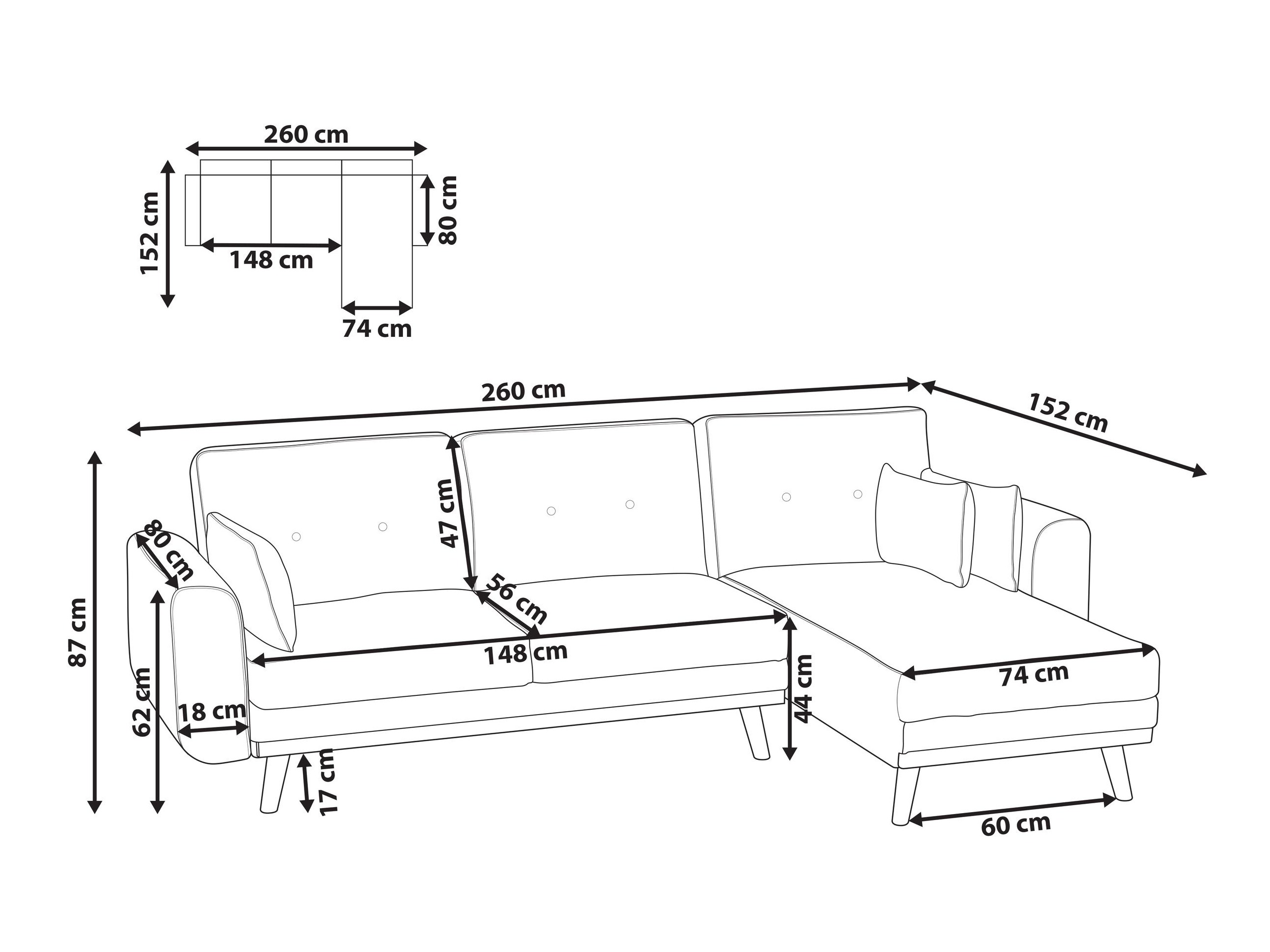 Kotna garnitura Berwyn 2795 (Bela)