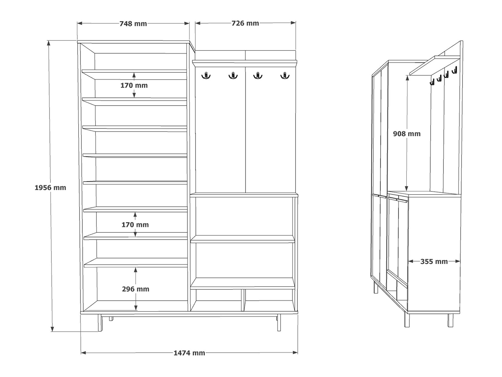 Komplet za predsobo Asheboro 186