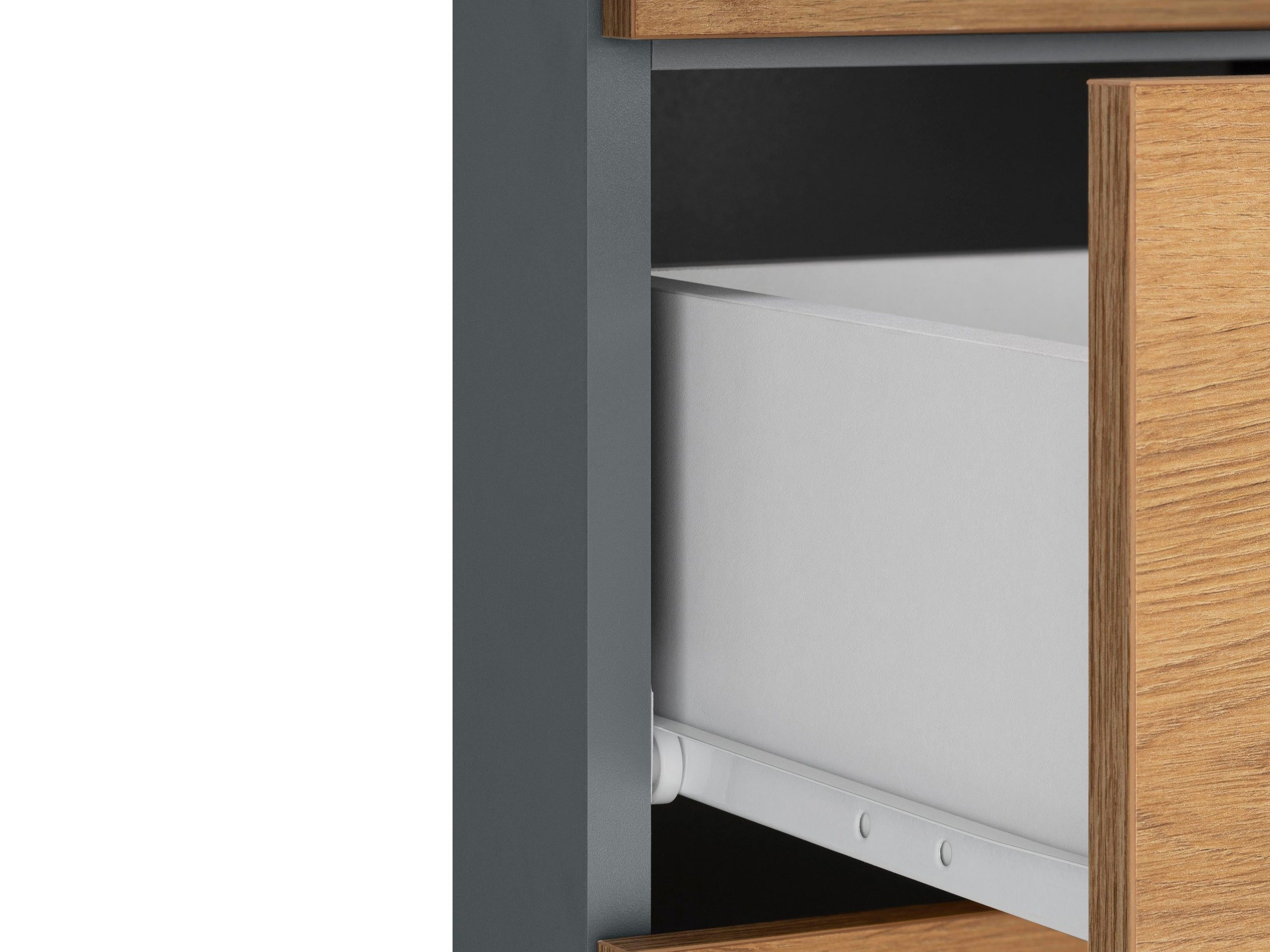 Prostostoječa Kopalniška omarica Larlori 107 (Antracit + Hrast)