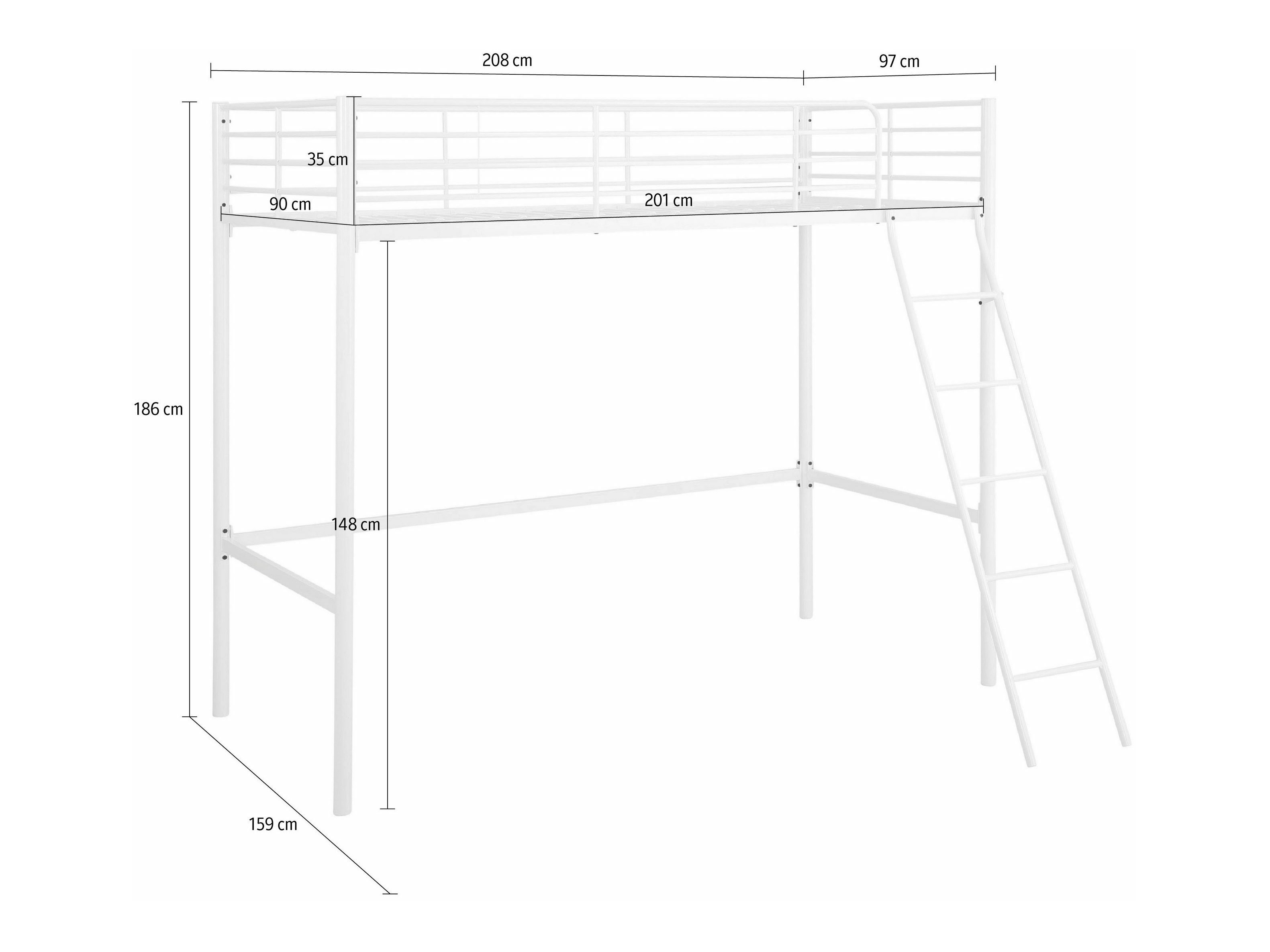 Visoka postelja Denton 1507 (Bela)
