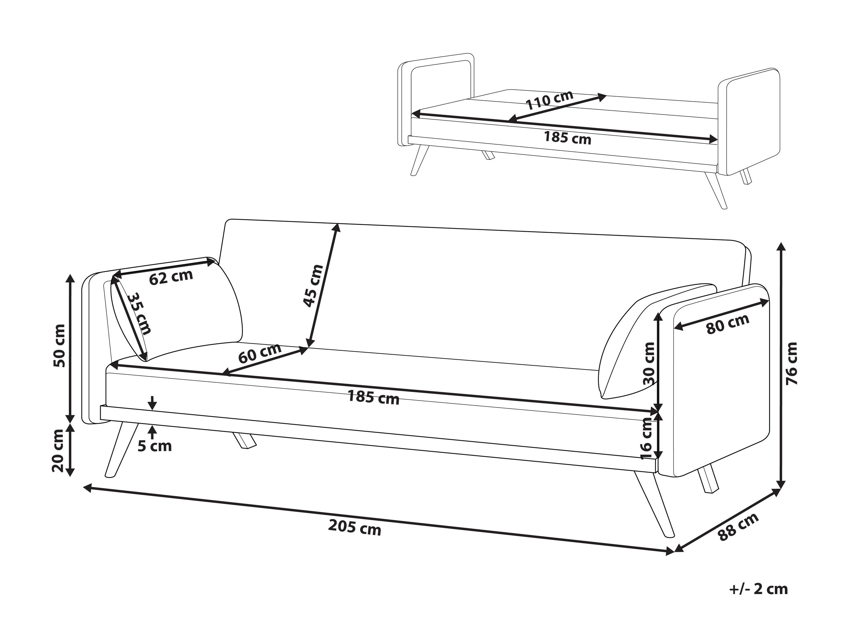 Raztegljiv kavč Berwyn 2821 (Ecru bela)