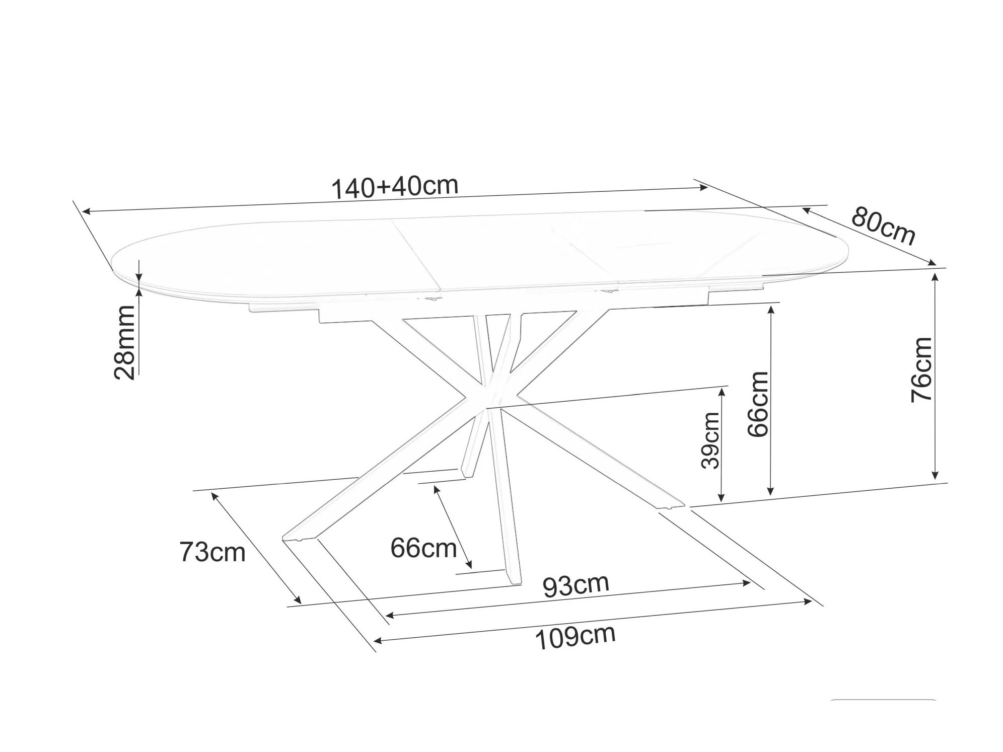 Miza Detroit 862 (Sivi marmor)