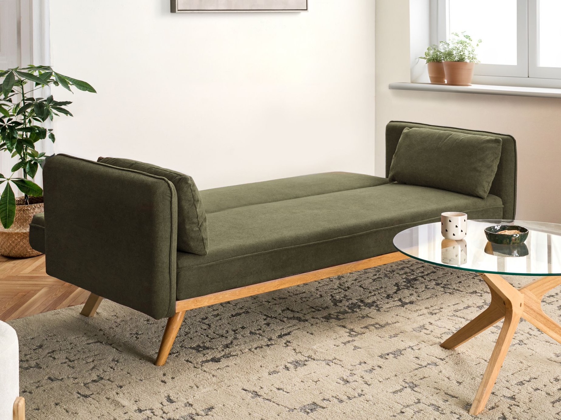 Raztegljiv kavč Berwyn 2821 (Zelena)