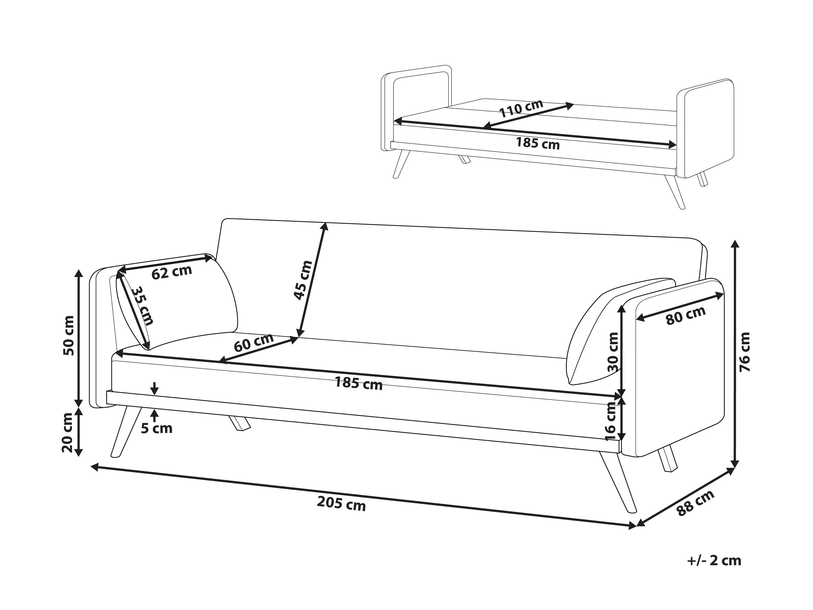 Raztegljiv kavč Berwyn 2821 (Zelena)