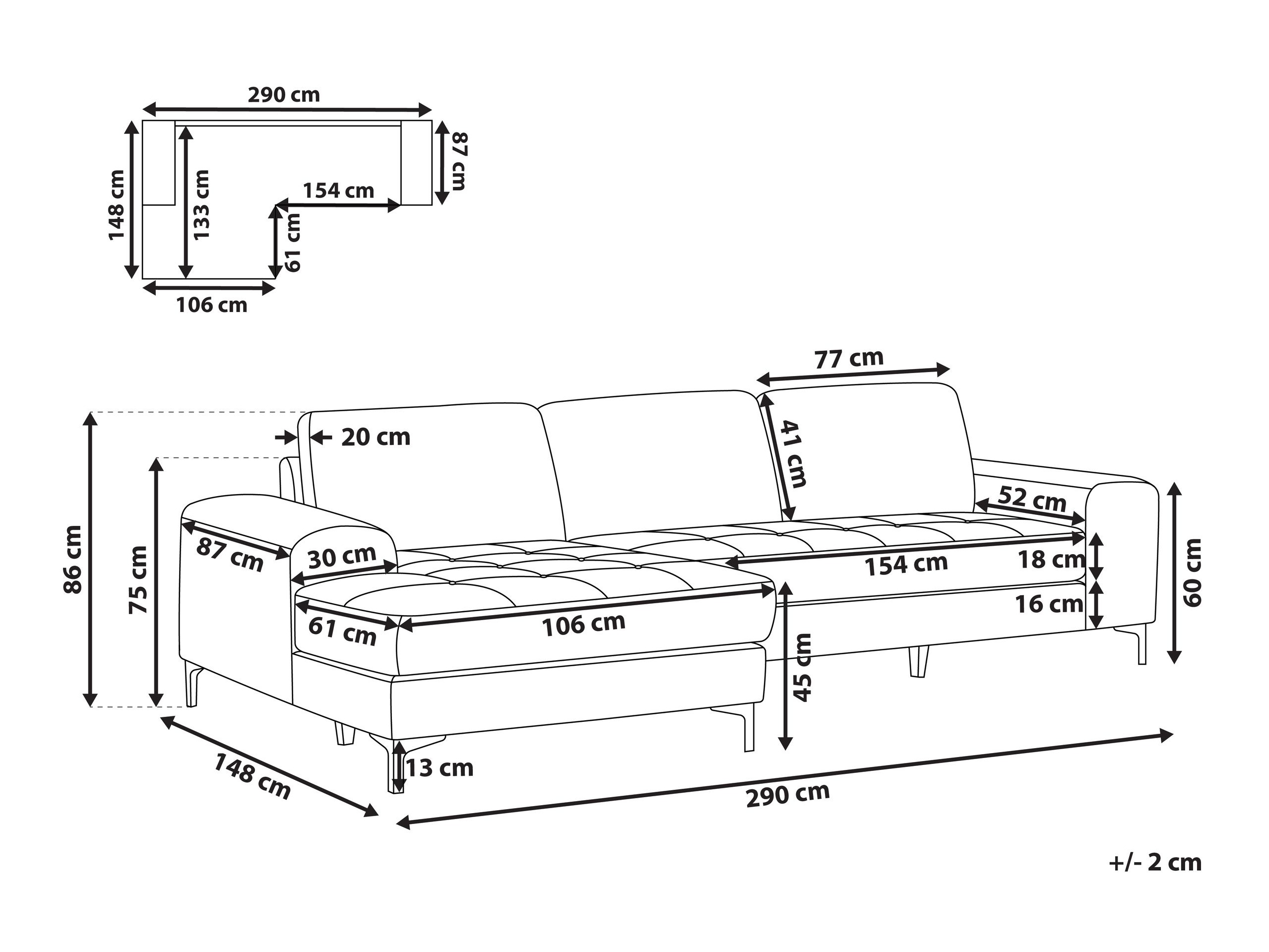 Kotna garnitura Berwyn 2825 (Svetlo bež)