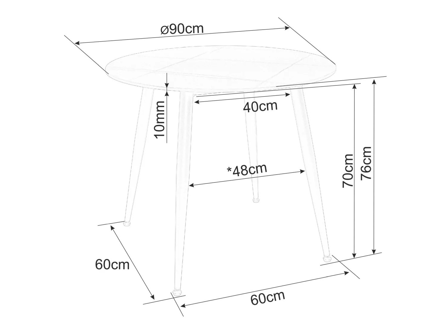 Miza Detroit 871 (Beli marmor)