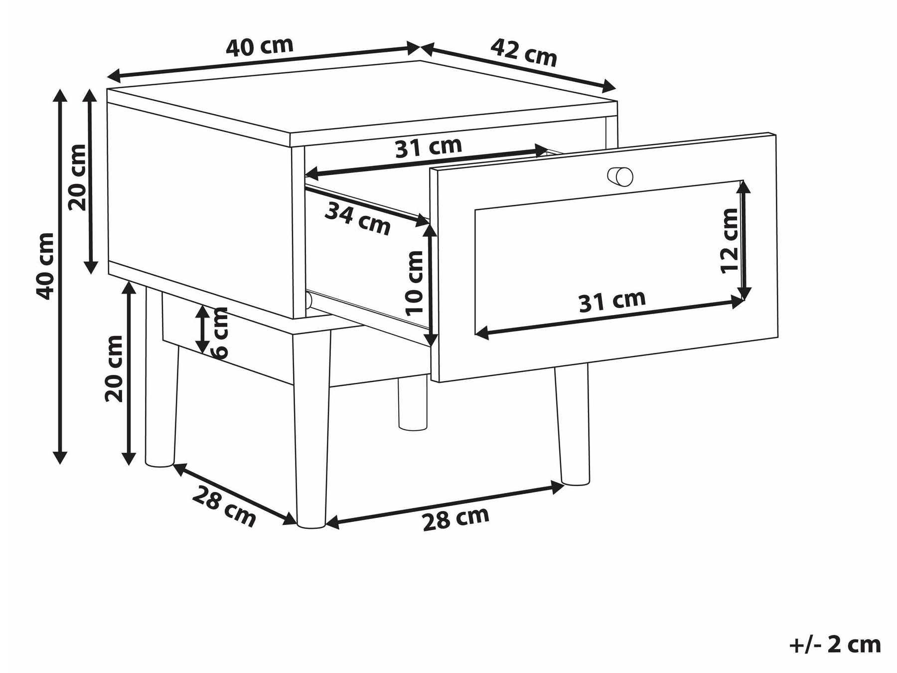 Nočna omarica Berwyn 2660