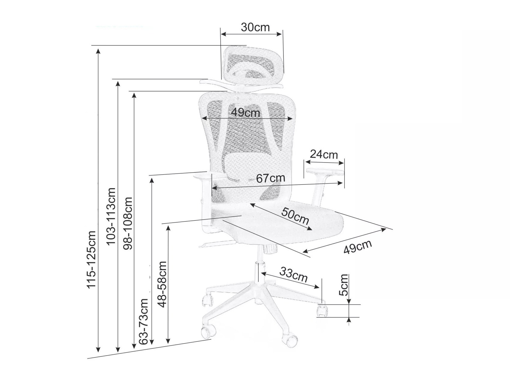 Pisarniški stol Detroit 872 (Črna)