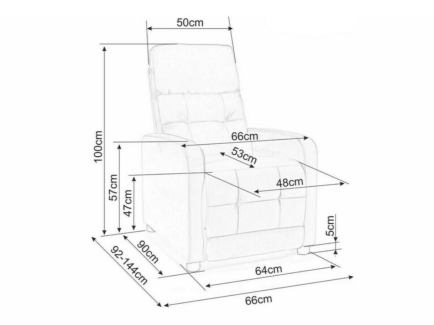 Fotelj s počivalnikom Detroit 188 (Siva)