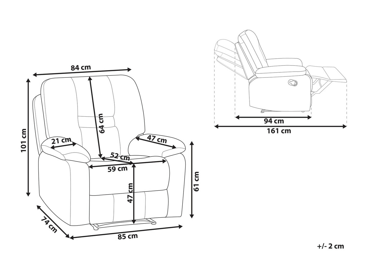 Fotelj s počivalnikom Tivlira 109 (Bež)