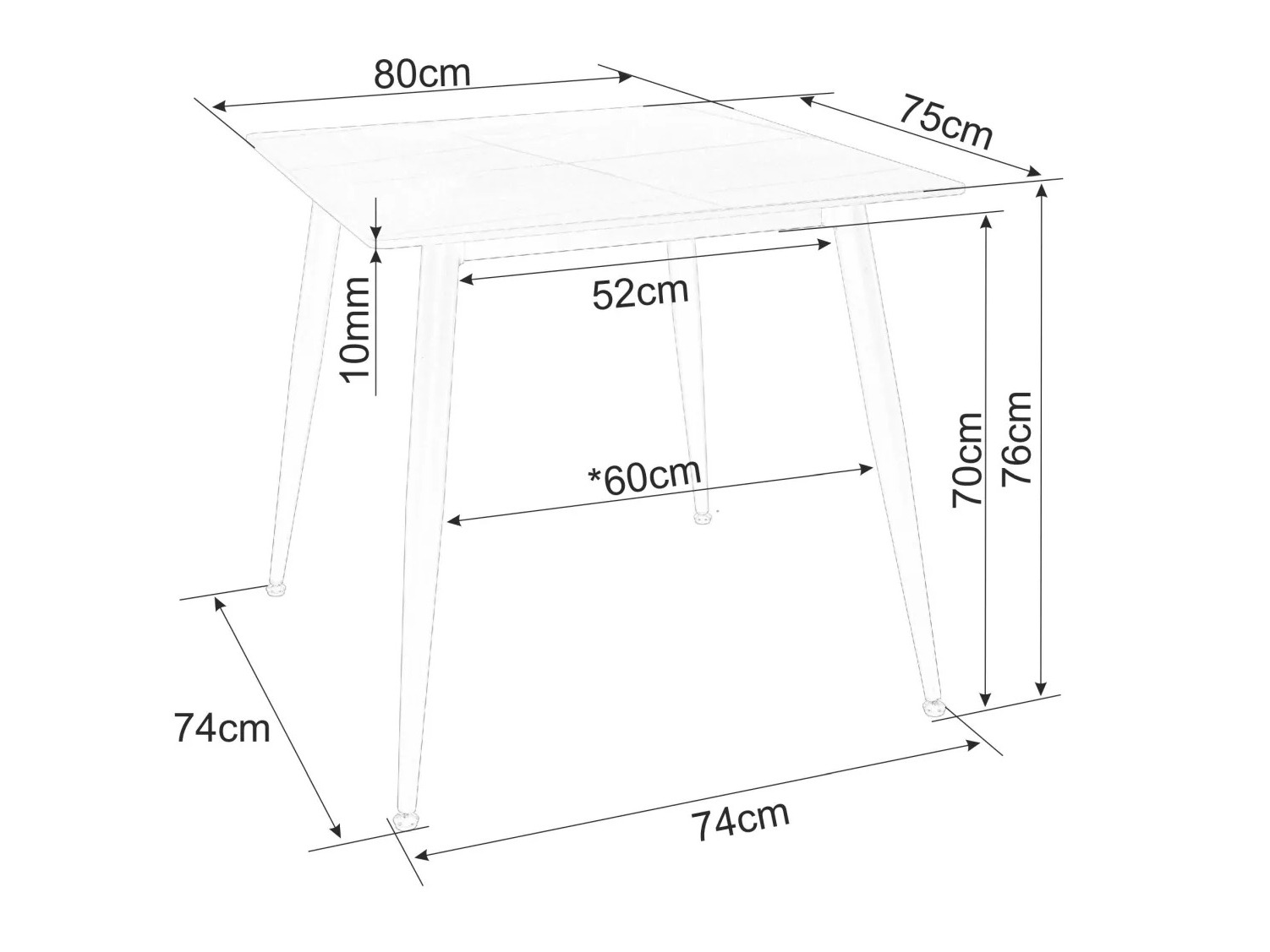 Miza Detroit 876 (Beli marmor)